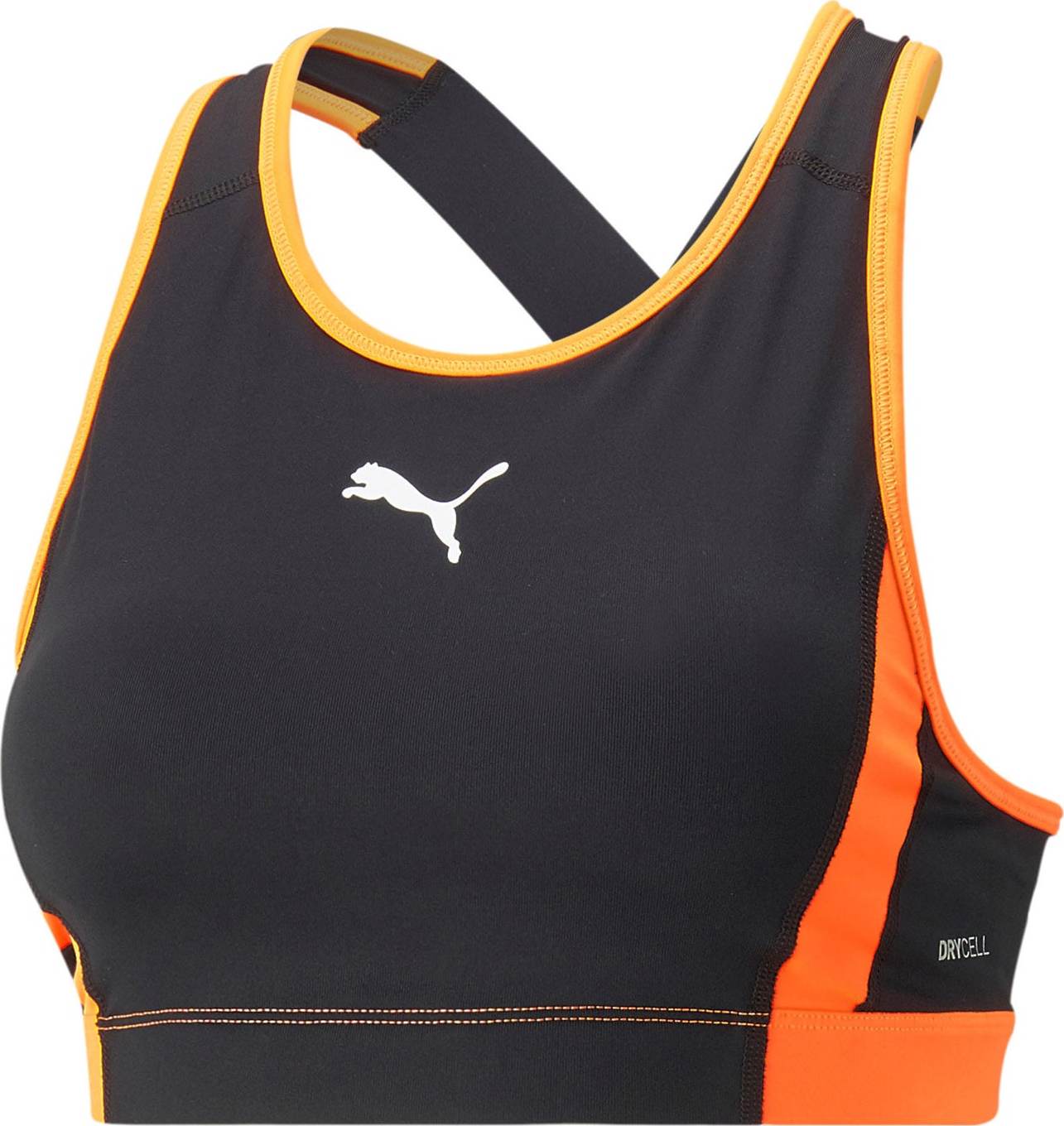 PUMA Sportovní podprsenka oranžová / černá / bílá