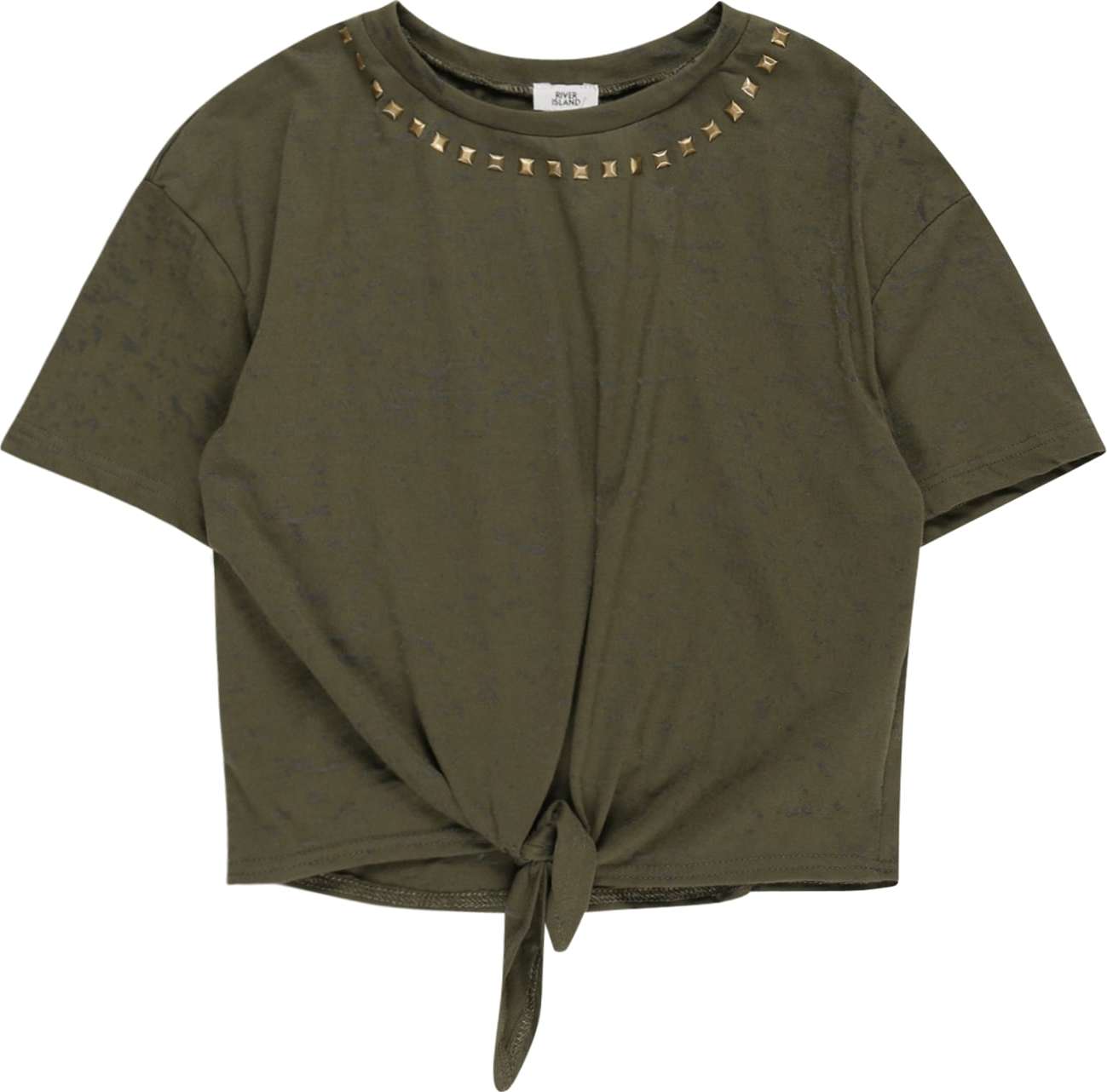 River Island Tričko zlatá / tmavě šedá / khaki