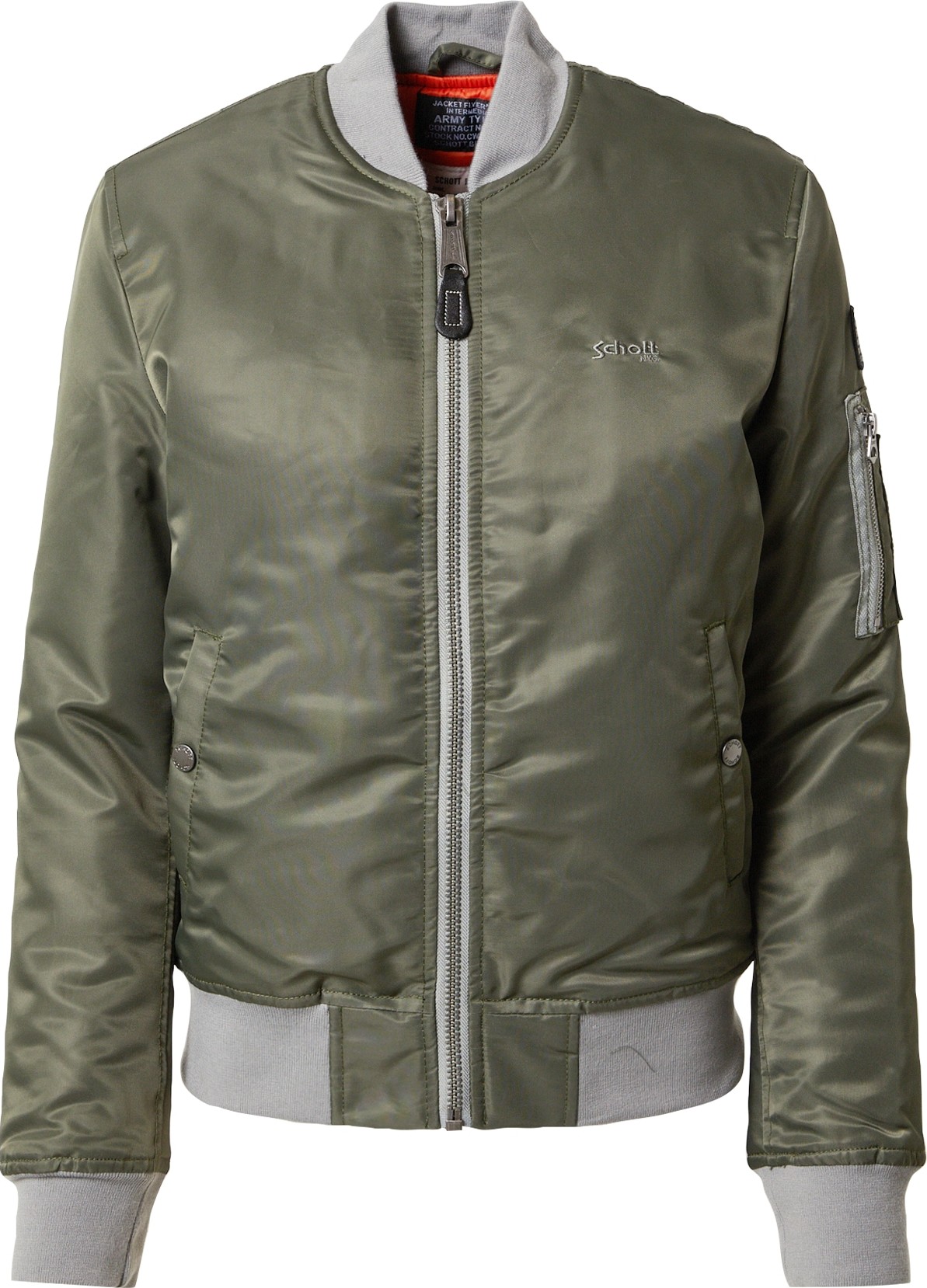 Schott NYC Přechodná bunda 'Airforce' šedá / khaki