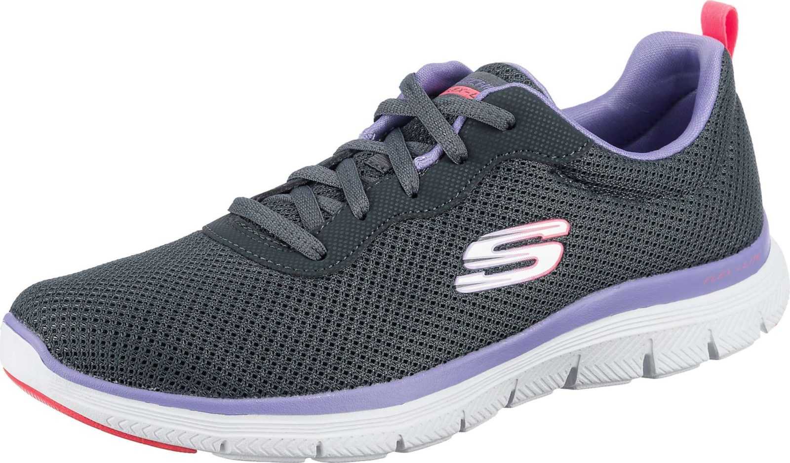 SKECHERS Tenisky tmavě šedá / fialová / pink / bílá