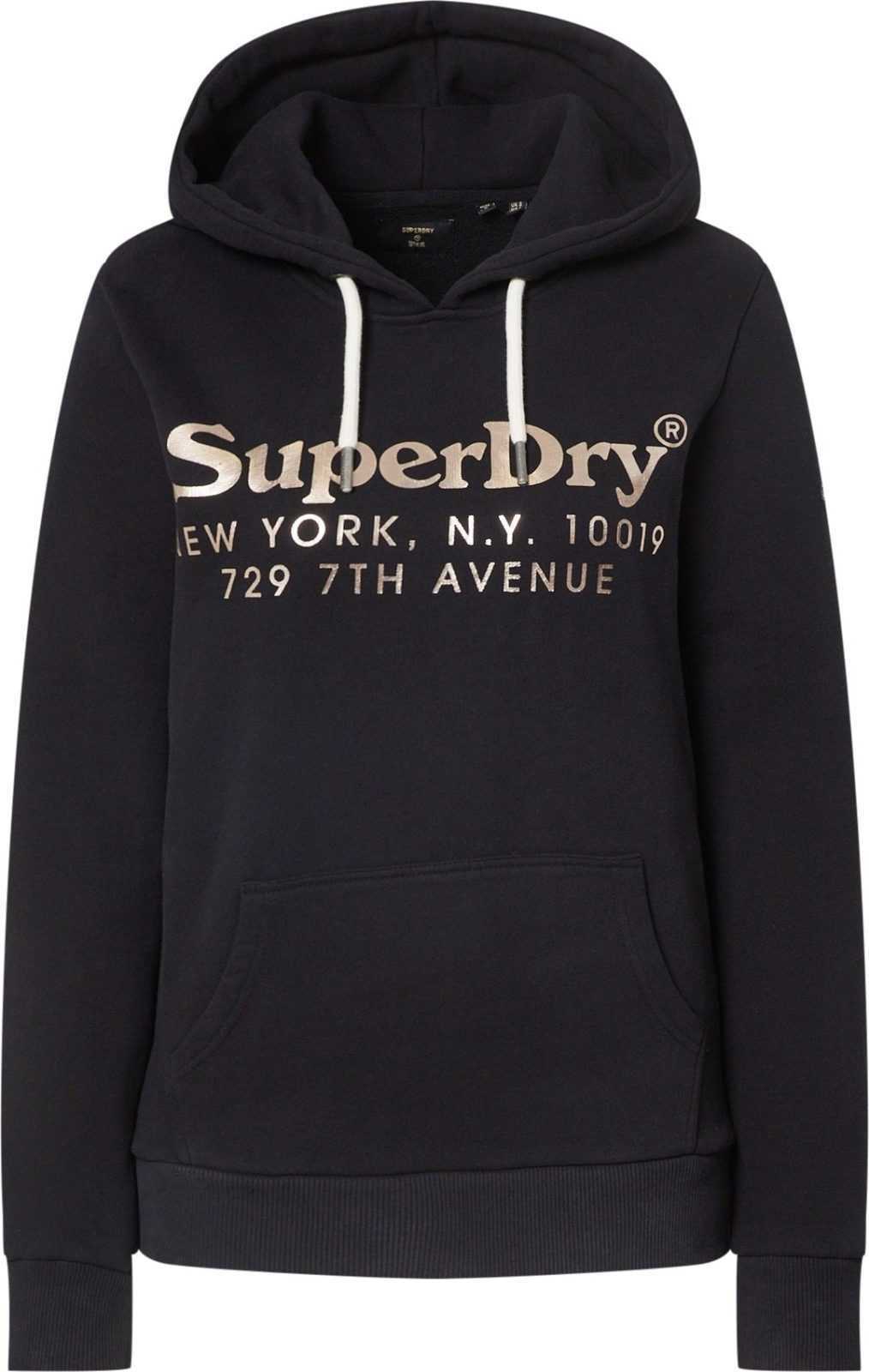 Superdry Mikina zlatá / černá