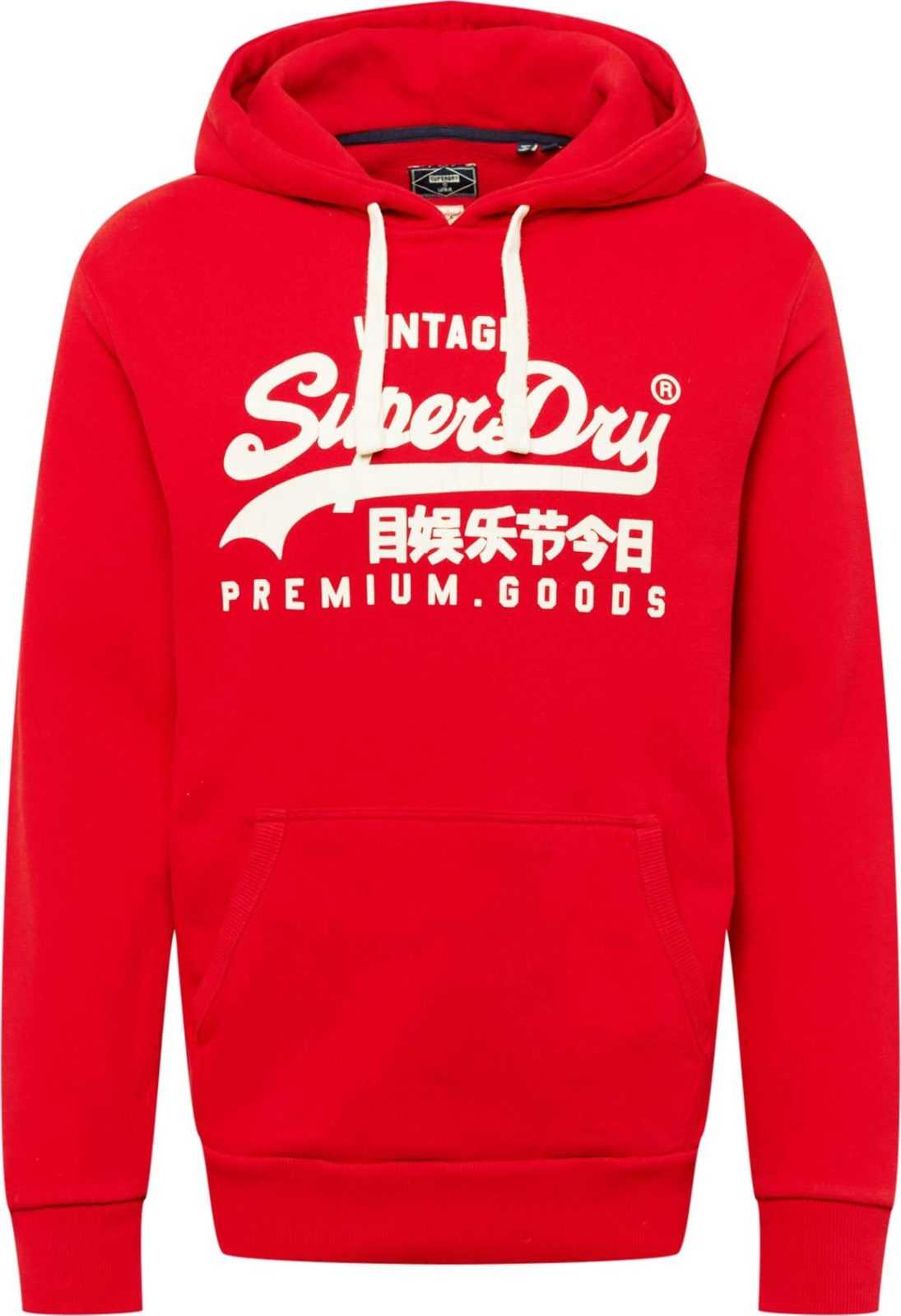 Superdry Mikina červená / bílá