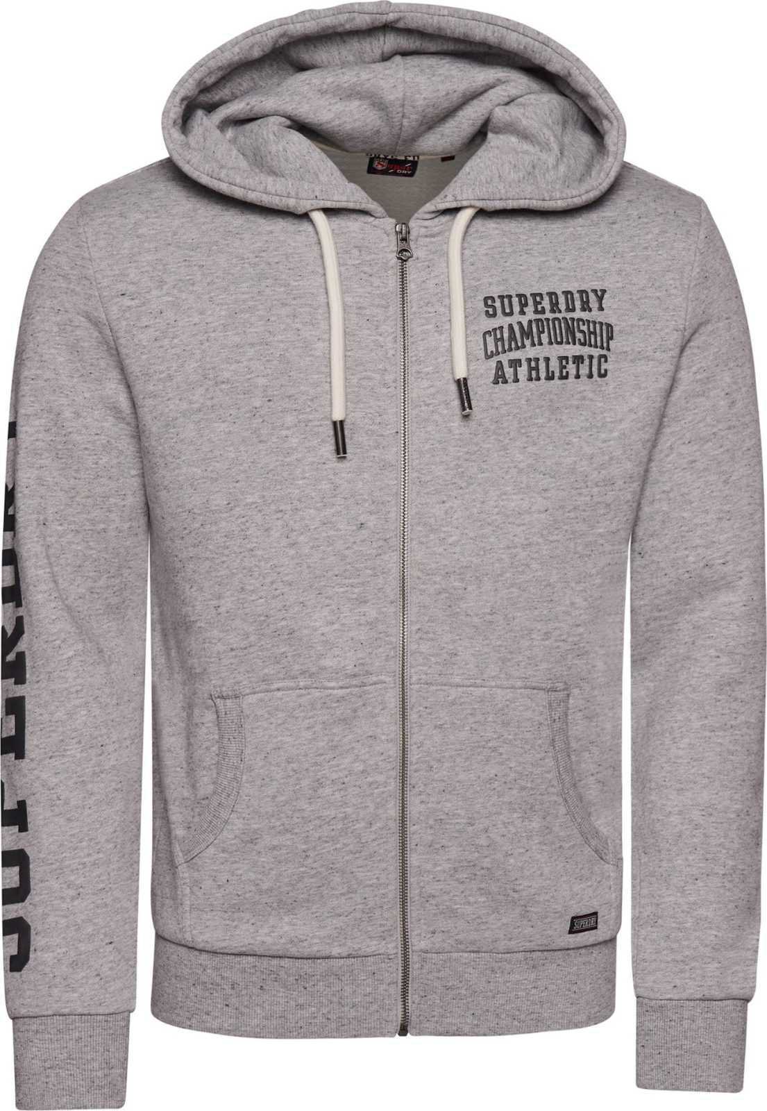 Superdry Mikina 'Gym Athletic' marine modrá / šedá / červená