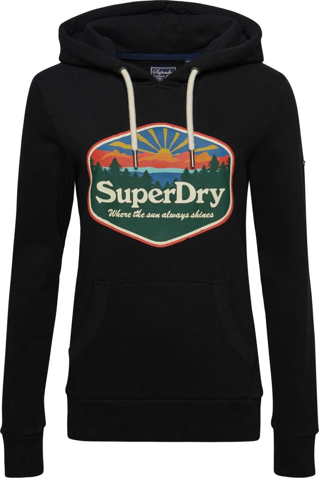 Superdry Mikina 'Travel' mix barev / černá