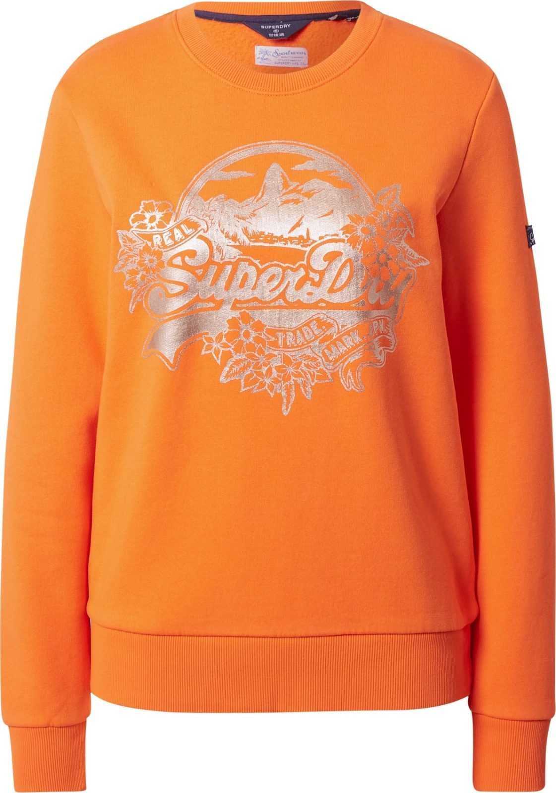 Superdry Mikina zlatě žlutá / tmavě oranžová