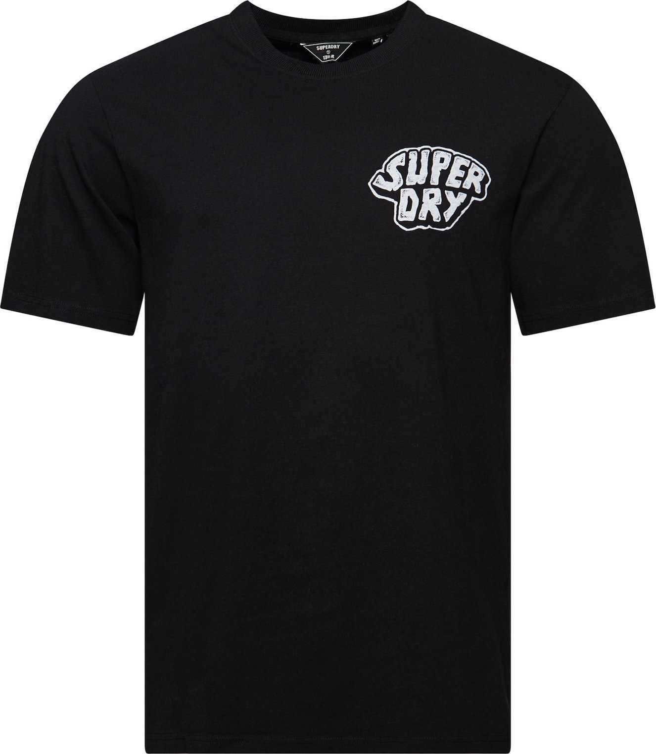 Superdry Tričko černá / bílá