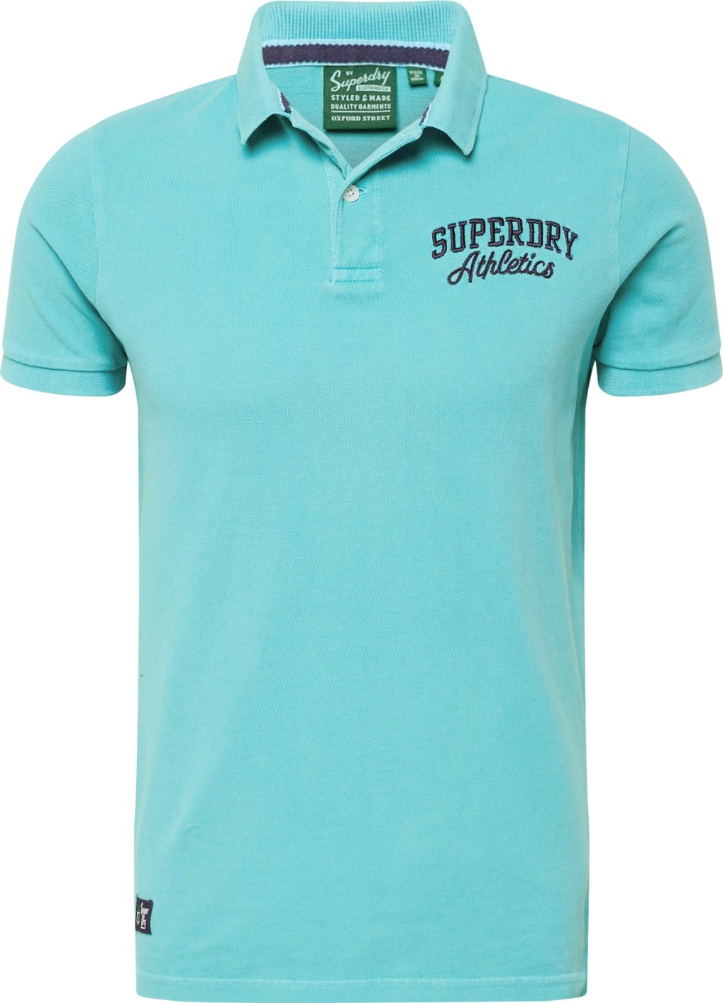 Superdry Tričko námořnická modř / aqua modrá