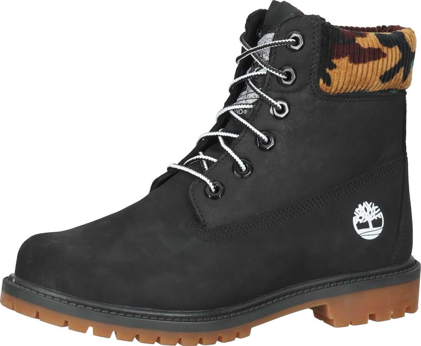 TIMBERLAND Šněrovací kozačky 'Heritage' hnědá / světle hnědá / jedle / černá / bílá