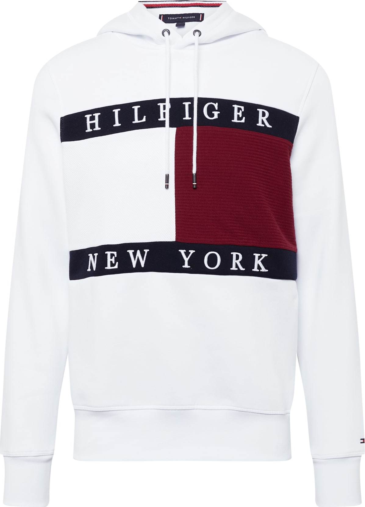 TOMMY HILFIGER Mikina námořnická modř / vínově červená / bílá