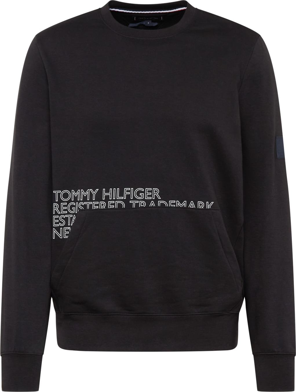 TOMMY HILFIGER Mikina černá / bílá