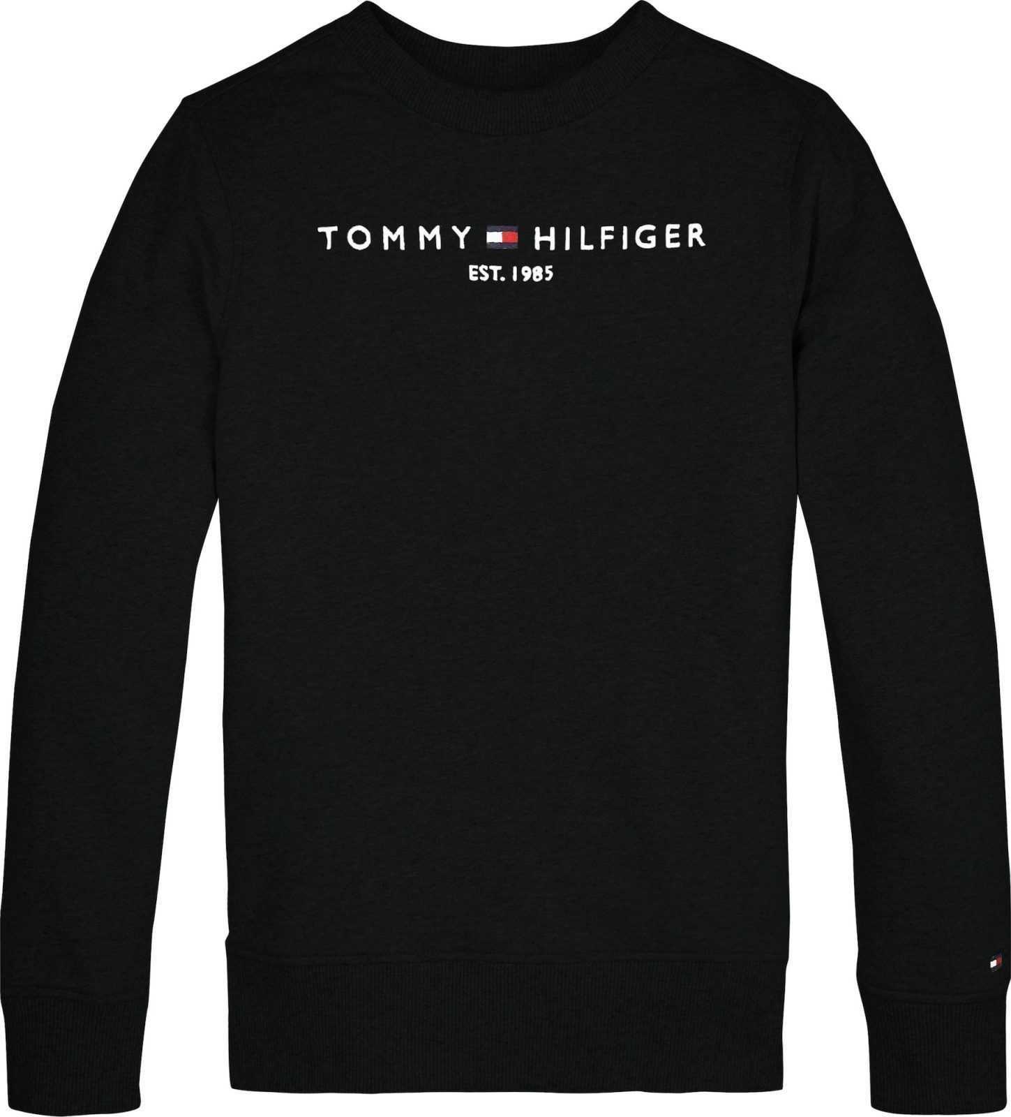 TOMMY HILFIGER Mikina modrá / světle červená / černá / bílá