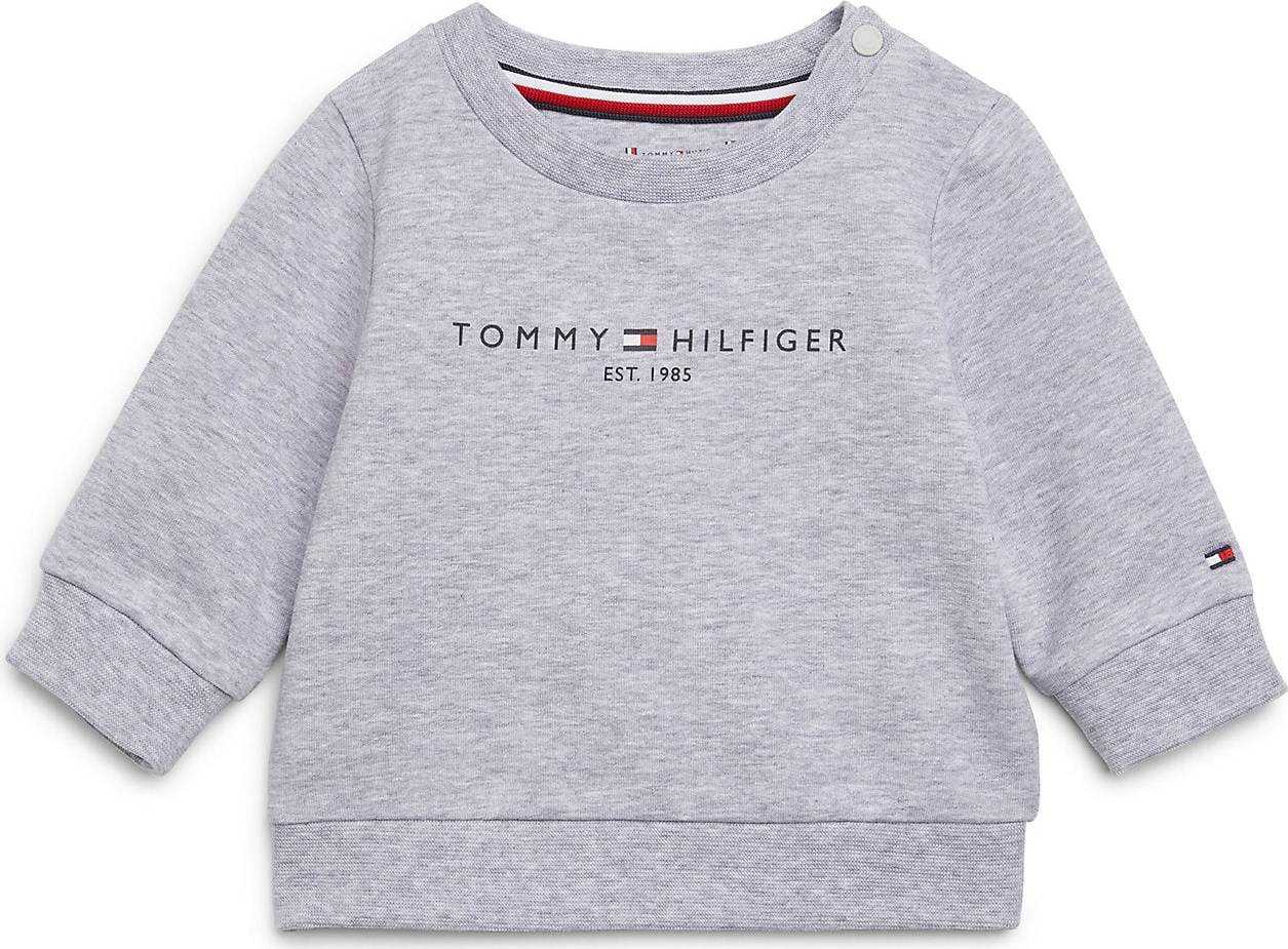 TOMMY HILFIGER Mikina námořnická modř / šedý melír / červená / bílá