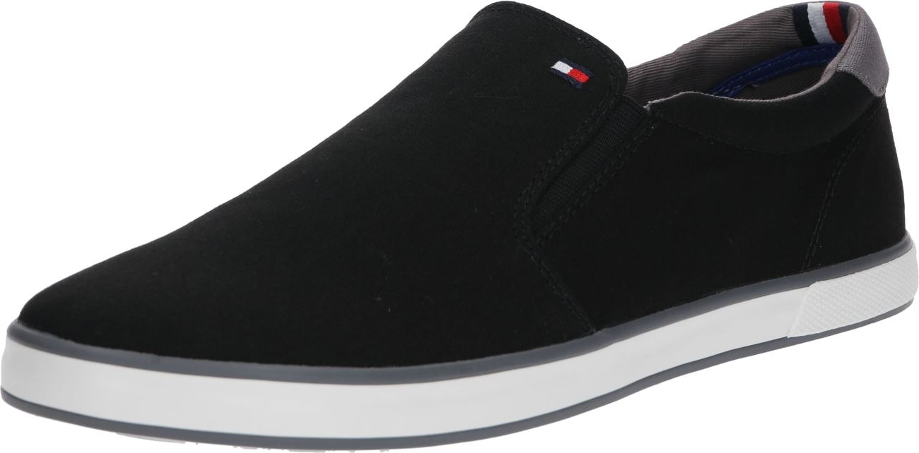 TOMMY HILFIGER Slip on boty šedá / červená / černá / bílá