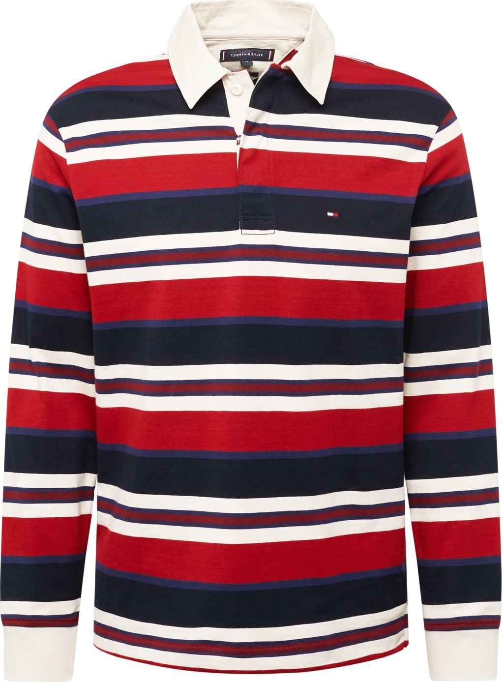 TOMMY HILFIGER Tričko noční modrá / červená / bílá