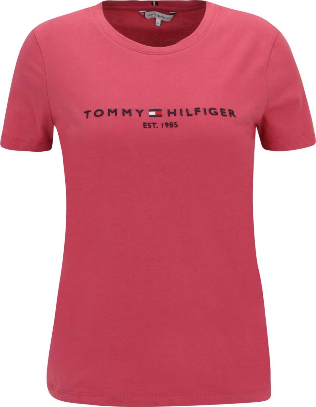 TOMMY HILFIGER Tričko námořnická modř / fuchsiová / červená / bílá