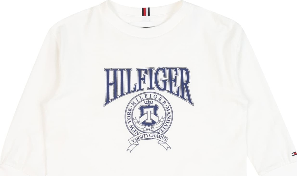 TOMMY HILFIGER Tričko 'Varsity' marine modrá / bílá