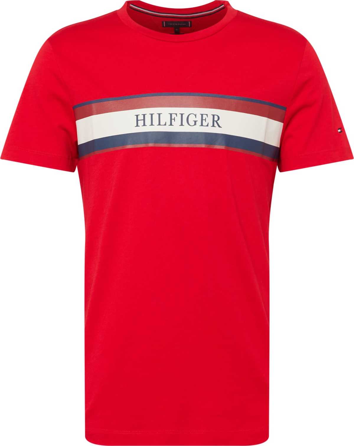 TOMMY HILFIGER Tričko námořnická modř / červená / bílá