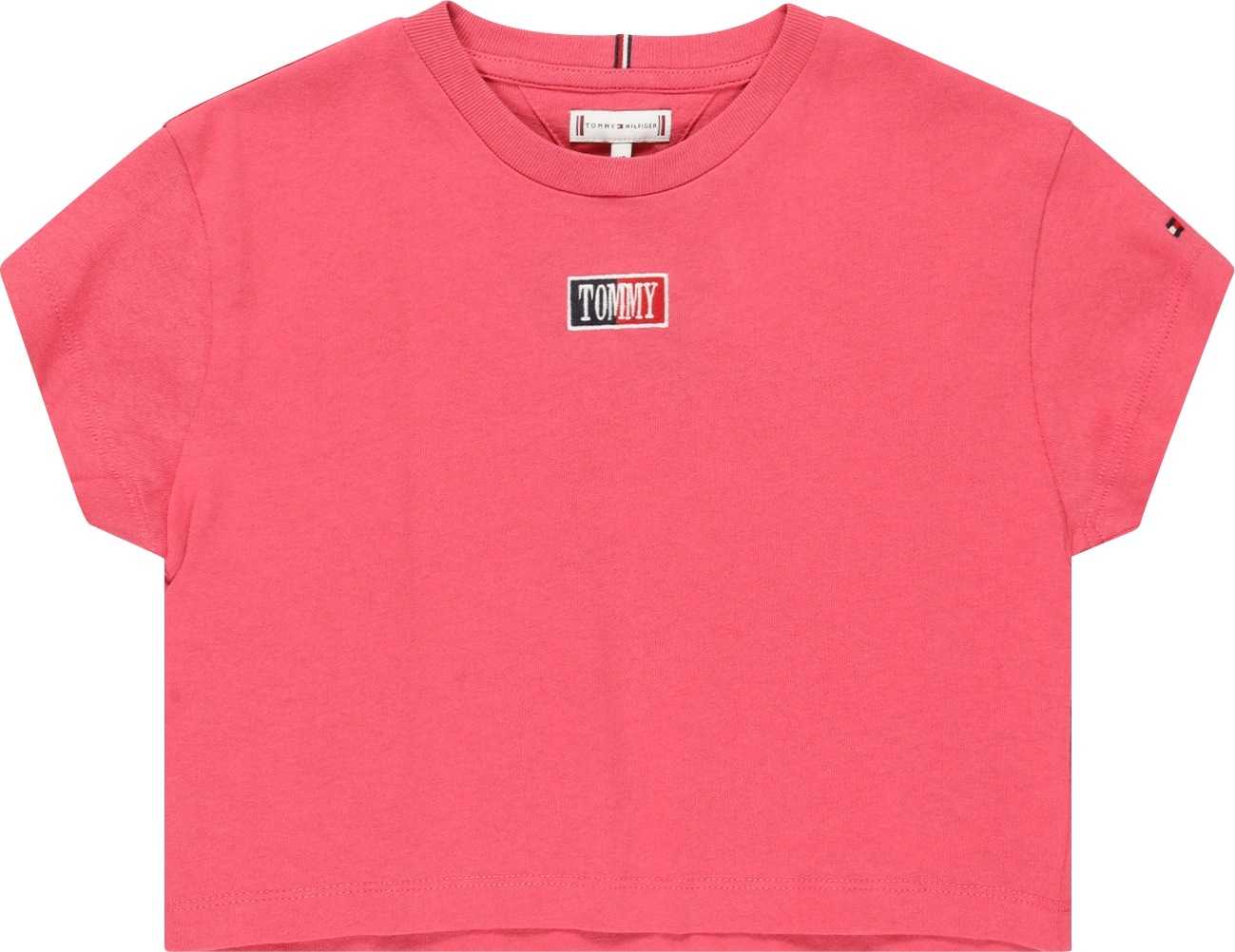 TOMMY HILFIGER Tričko námořnická modř / pink / červená / bílá