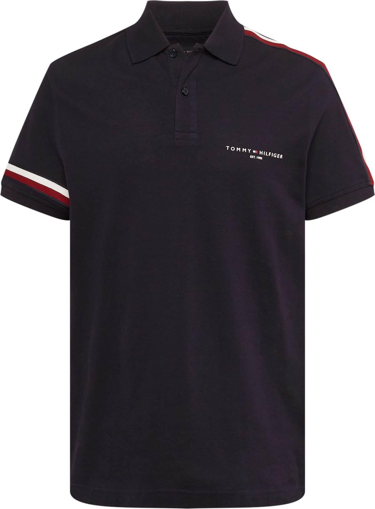 TOMMY HILFIGER Tričko noční modrá / tmavě červená / bílá