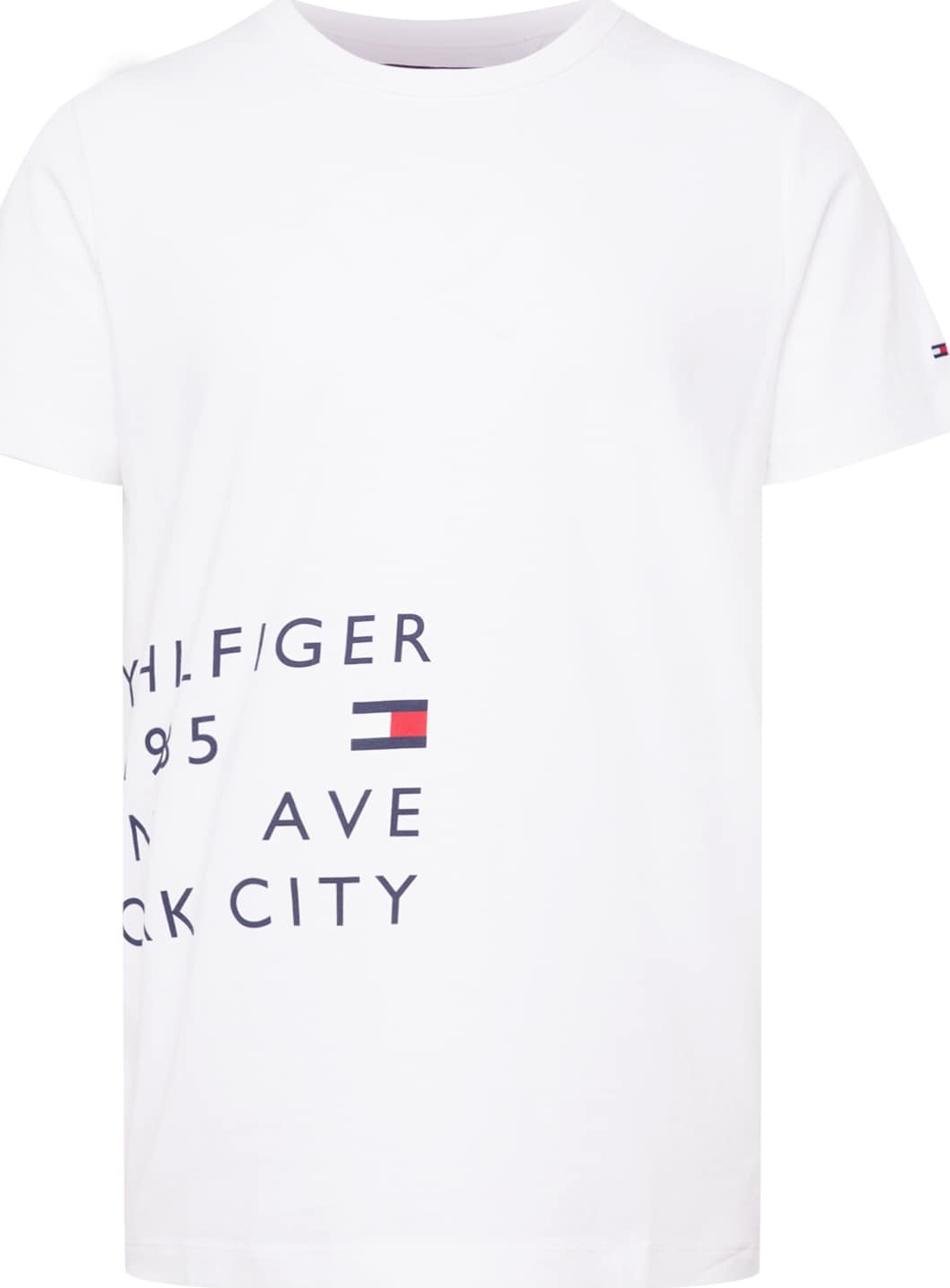 TOMMY HILFIGER Tričko 'OFF PLACEMENT' námořnická modř / červená / bílá