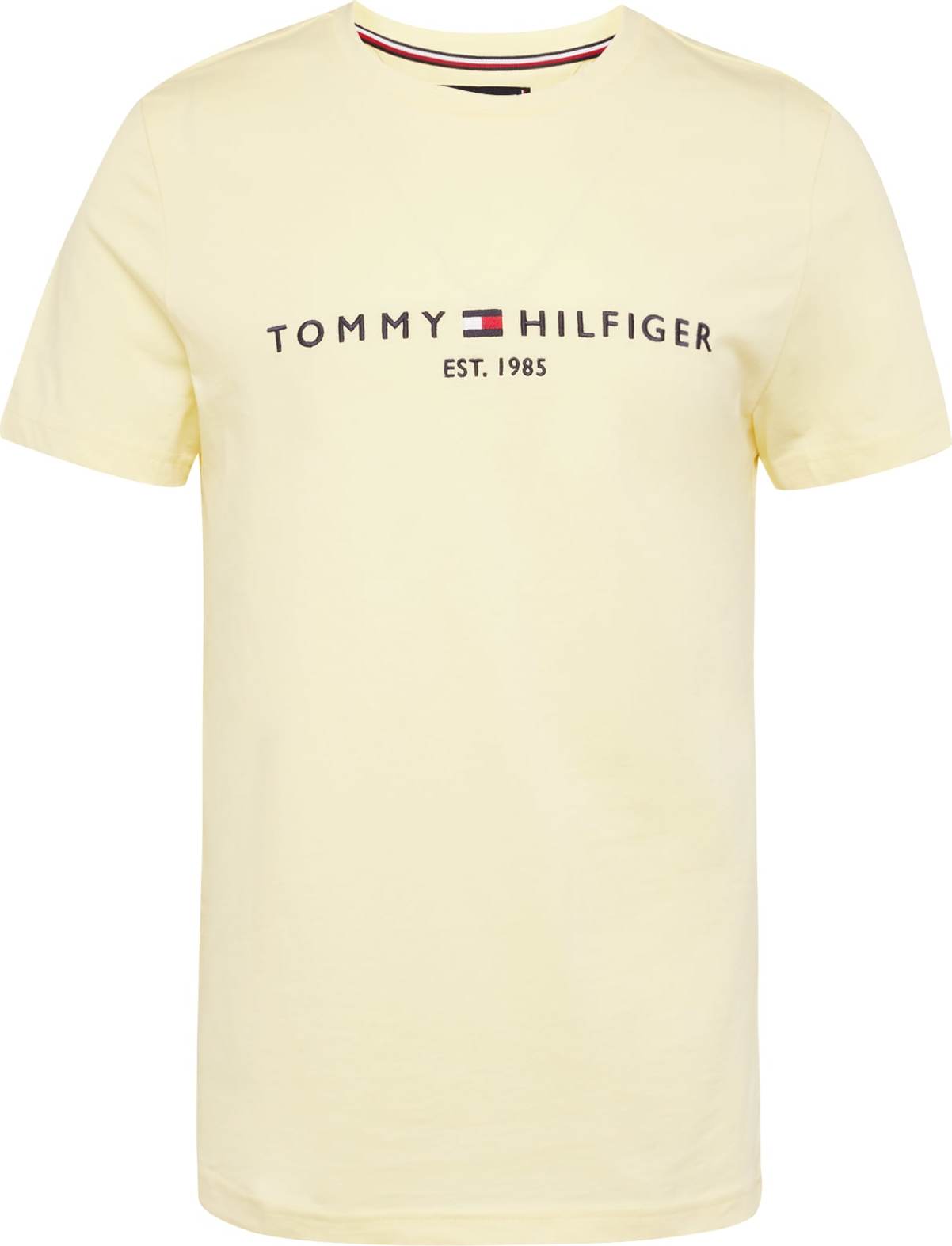 TOMMY HILFIGER Tričko pastelově žlutá / jasně červená / černá / bílá