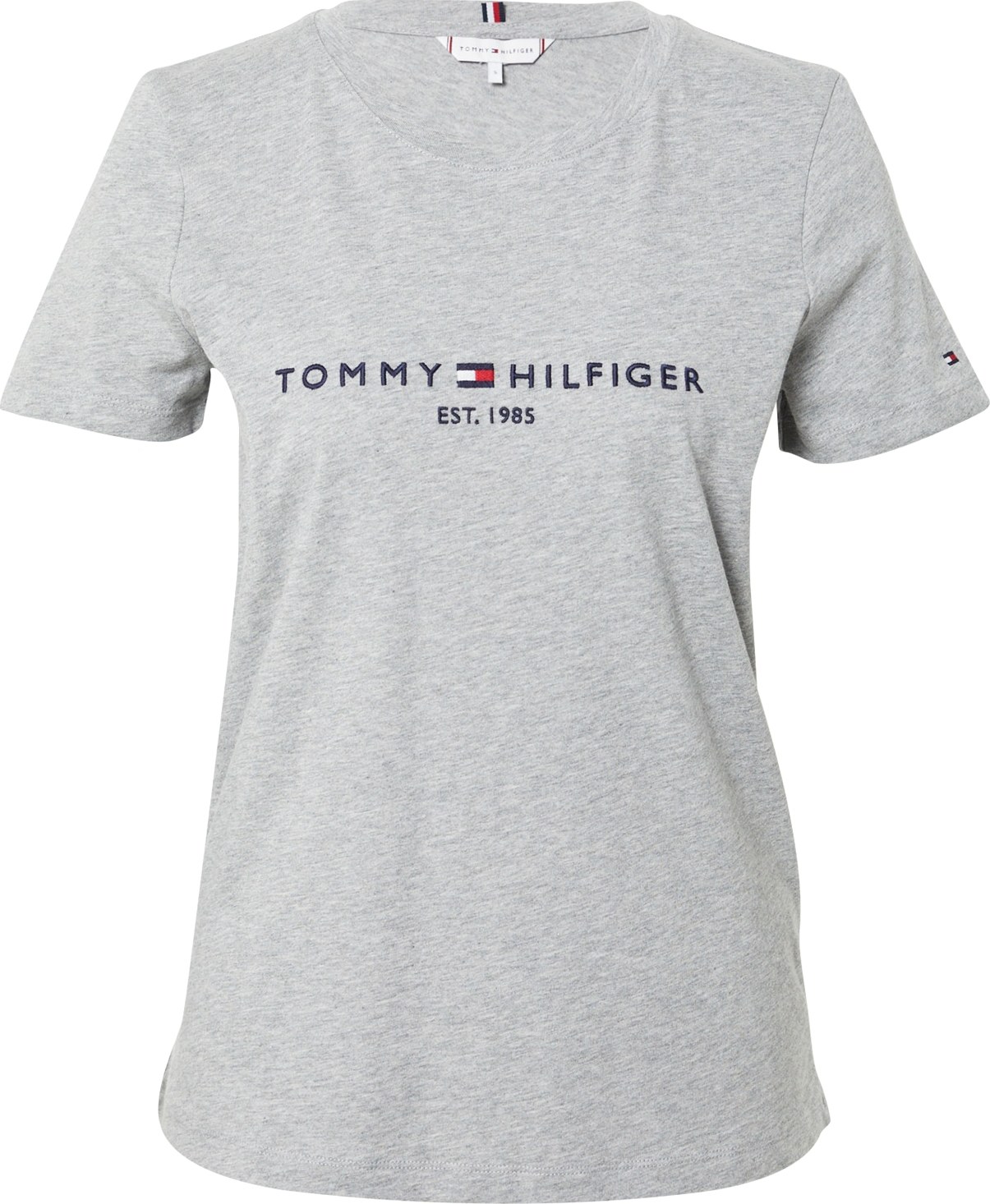 TOMMY HILFIGER Tričko námořnická modř / šedý melír / červená / bílá