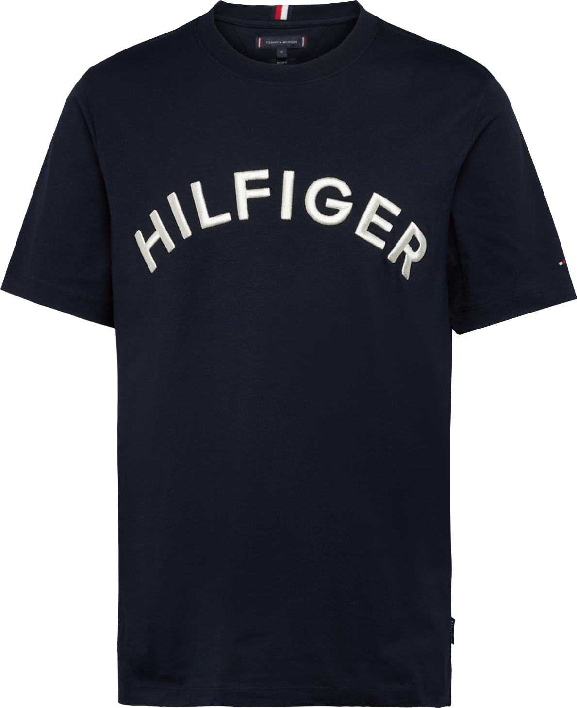 TOMMY HILFIGER Tričko tmavě modrá / ohnivá červená / bílá