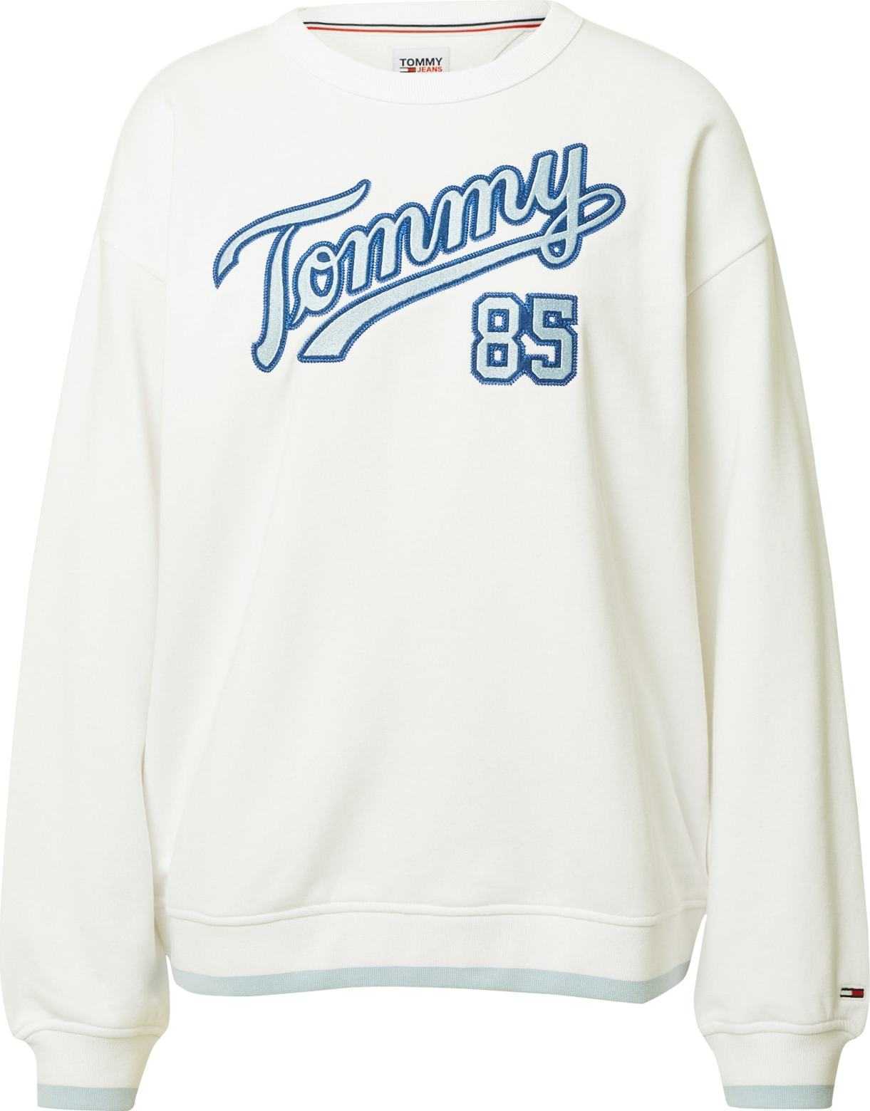 Tommy Jeans Mikina modrá / světlemodrá / bílá