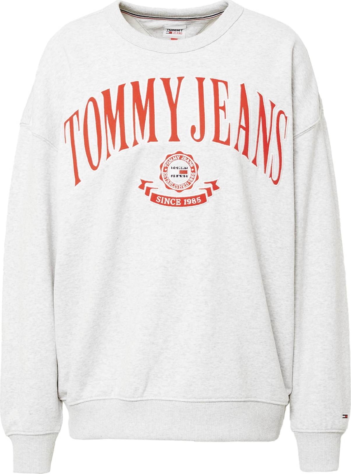 Tommy Jeans Mikina námořnická modř / šedý melír / červená / bílá