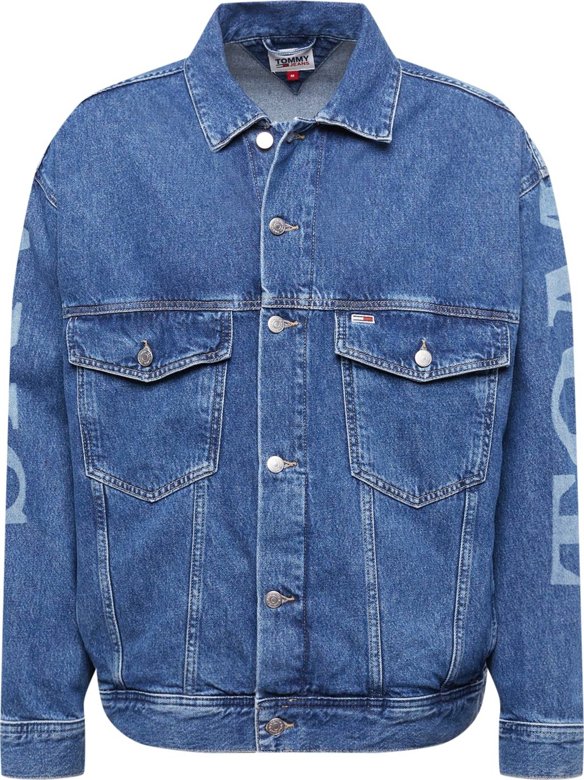 Tommy Jeans Přechodná bunda modrá džínovina / světlemodrá