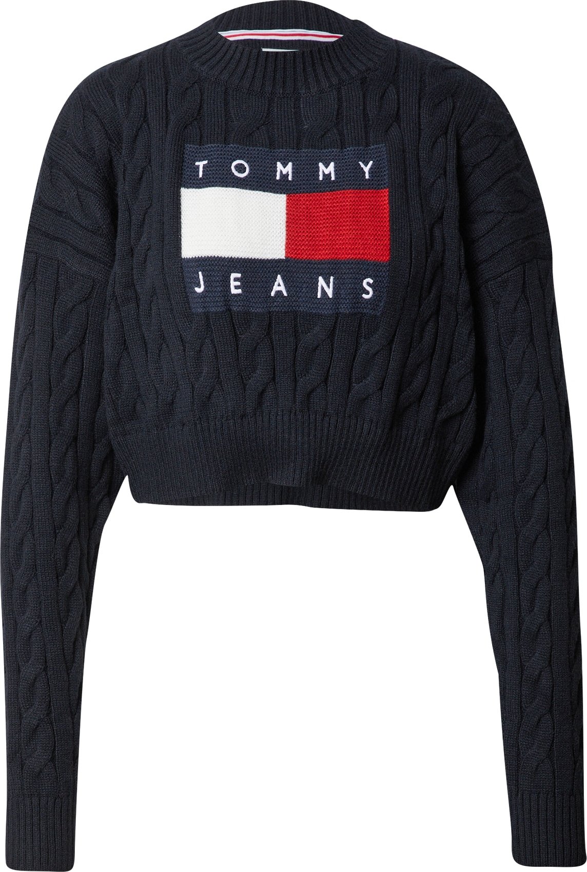 Tommy Jeans Svetr námořnická modř / červená / černá / bílá