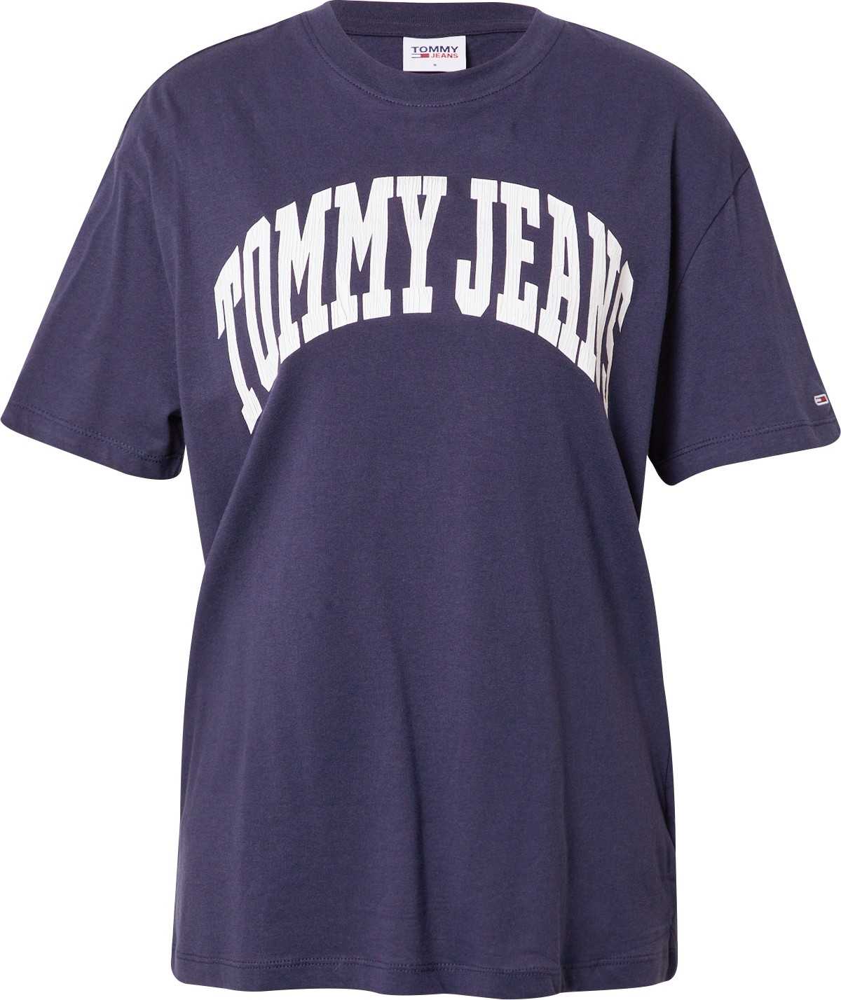 Tommy Jeans Tričko noční modrá / bílá