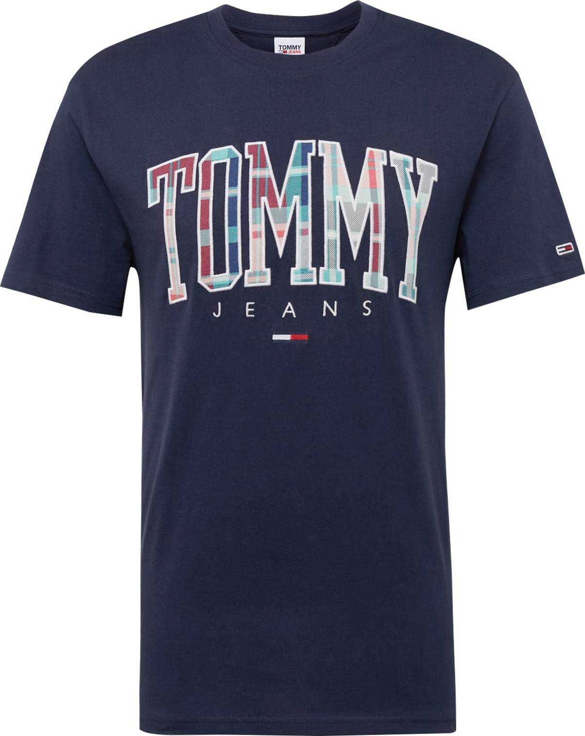 Tommy Jeans Tričko námořnická modř / tyrkysová / červená / bílá