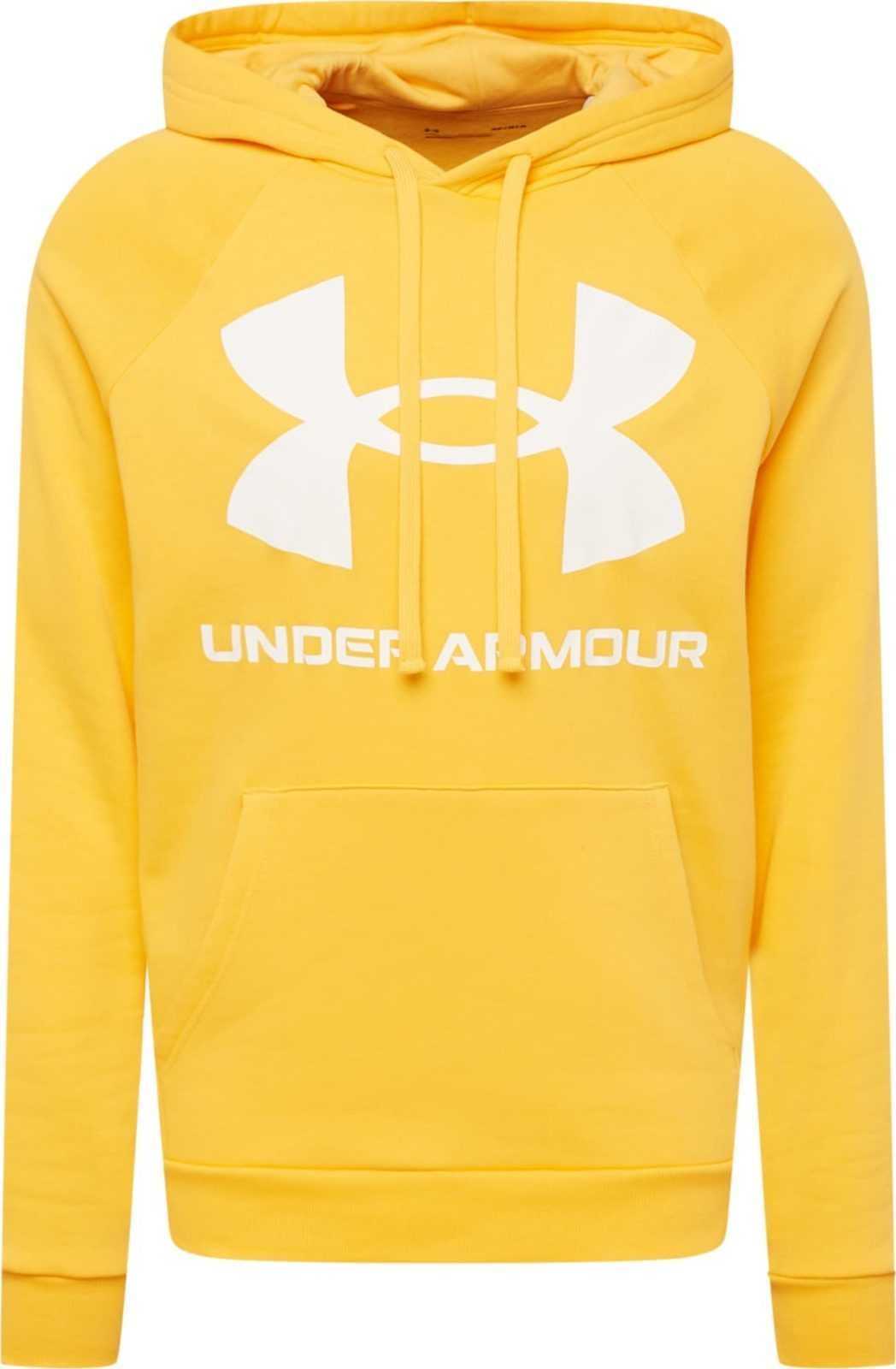 UNDER ARMOUR Sportovní mikina 'Rival' žlutá / bílá