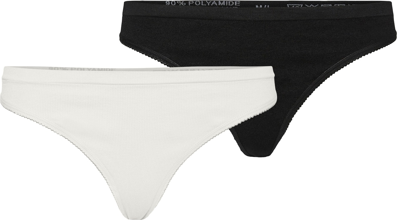 VERO MODA Tanga 'Agnes' černá / bílá