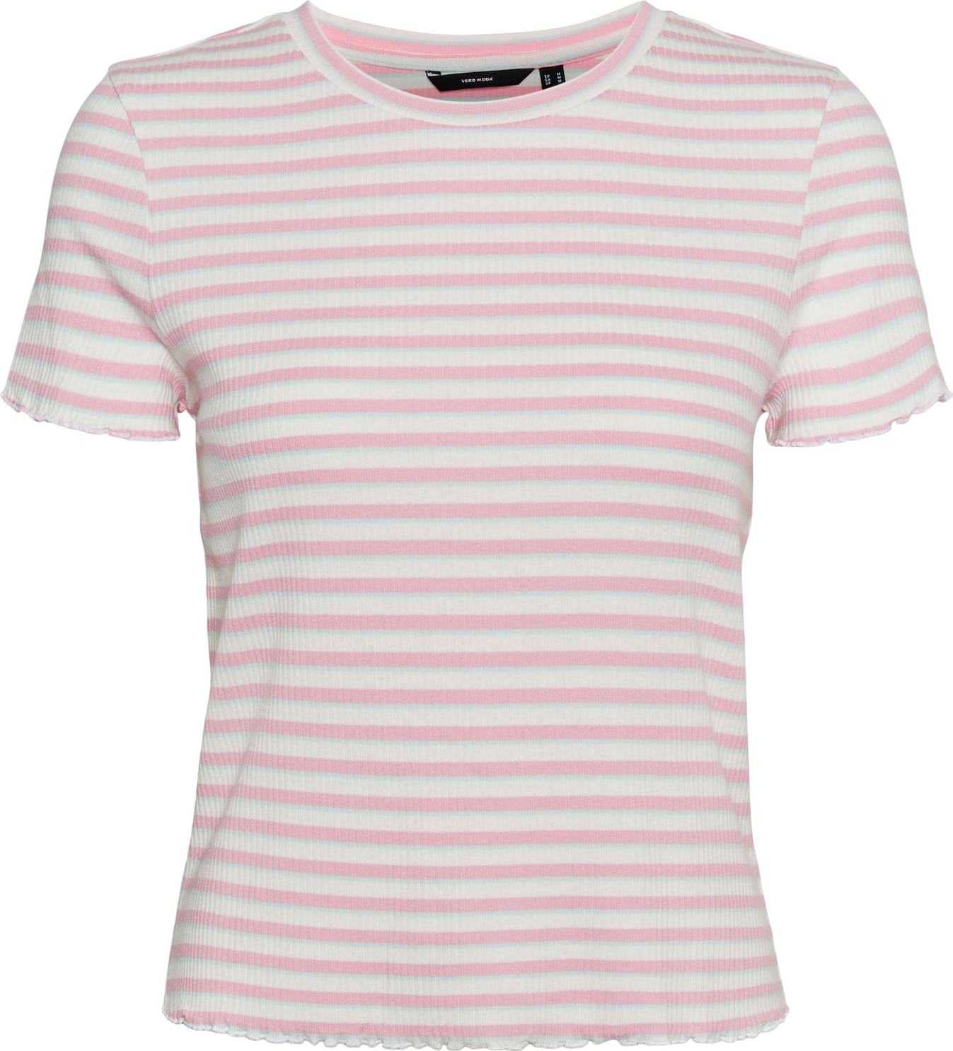 VERO MODA Tričko 'Vio' opálová / pink / bílá