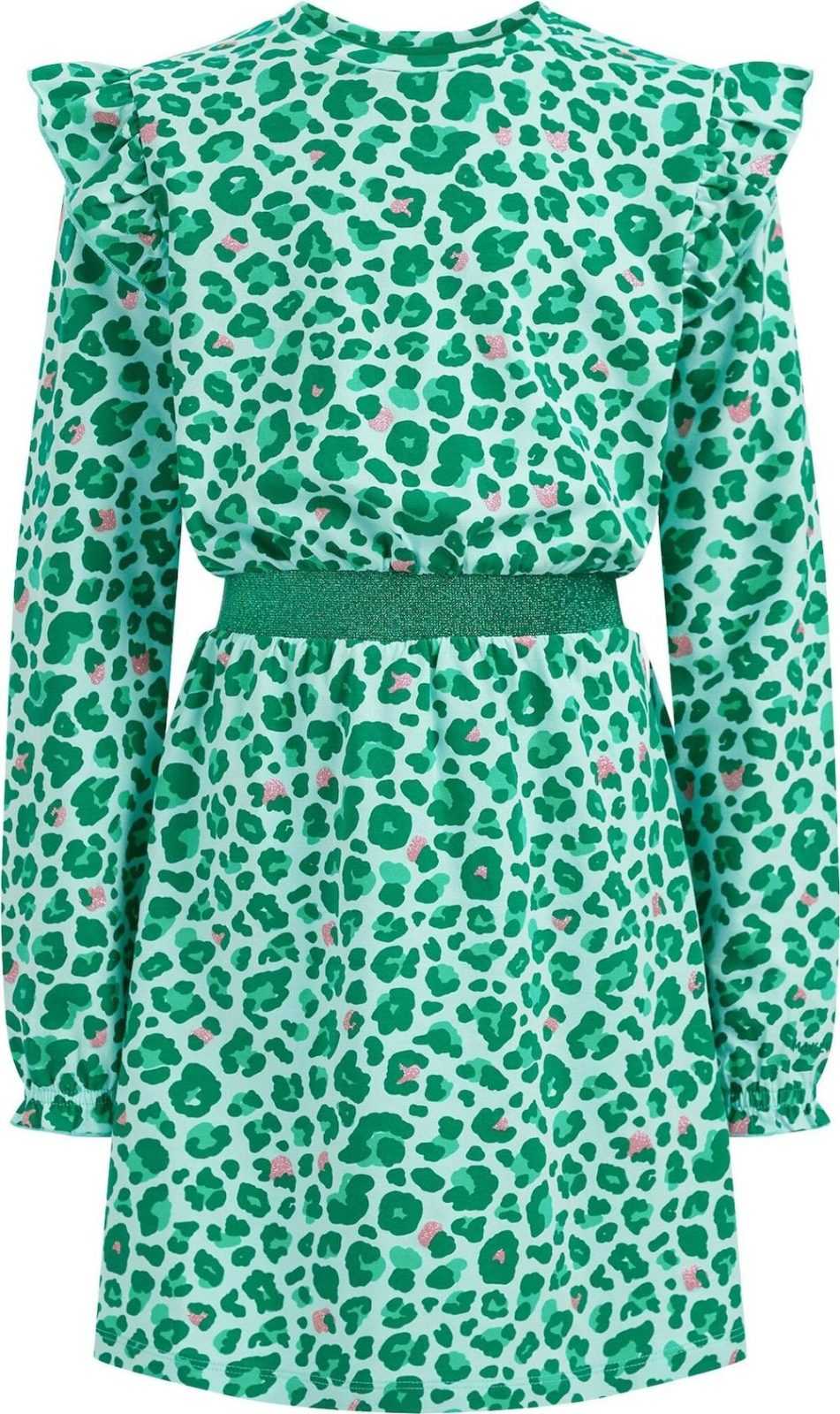 WE Fashion Šaty zelená / mátová / růžová