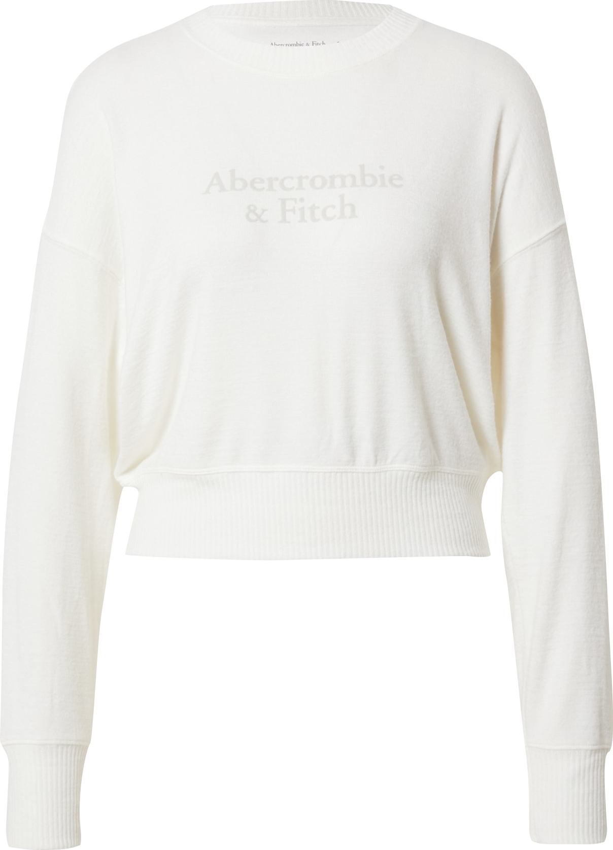 Abercrombie & Fitch Tričko světle béžová / bílá