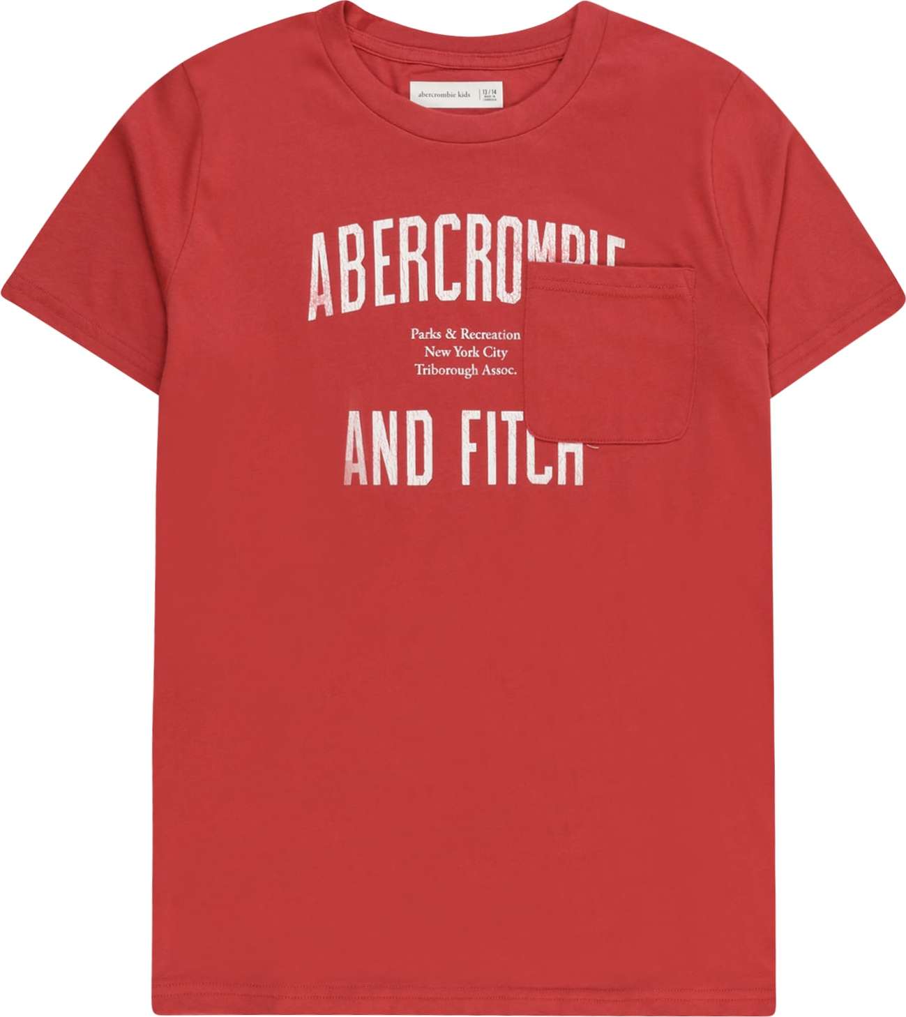 Abercrombie & Fitch Tričko červená / bílá