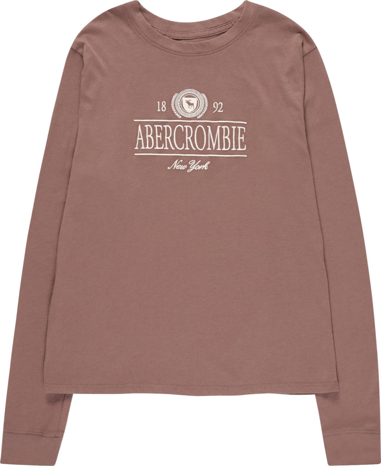 Abercrombie & Fitch Tričko krémová / světle hnědá