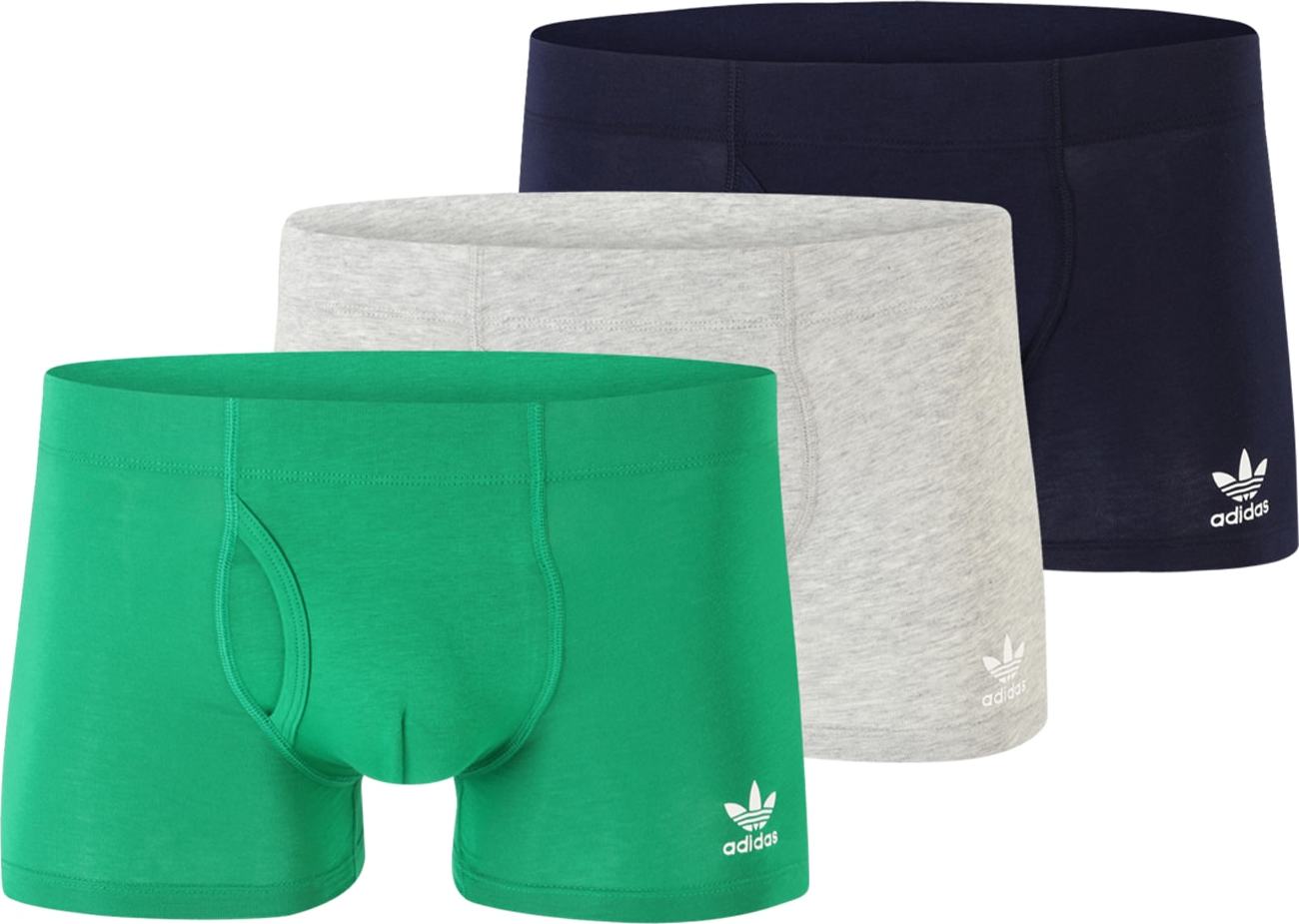 ADIDAS ORIGINALS Boxerky námořnická modř / šedý melír / zelená / bílá