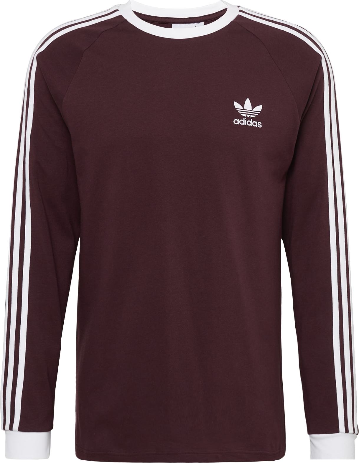 ADIDAS ORIGINALS Tričko burgundská červeň / bílá