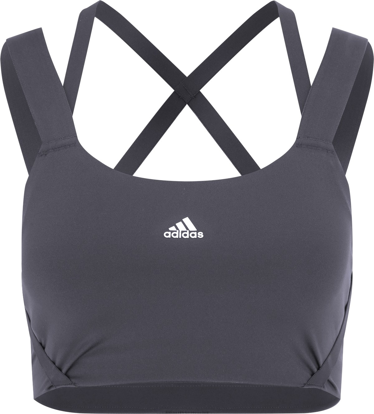 ADIDAS SPORTSWEAR Sportovní podprsenka čedičová šedá / bílá