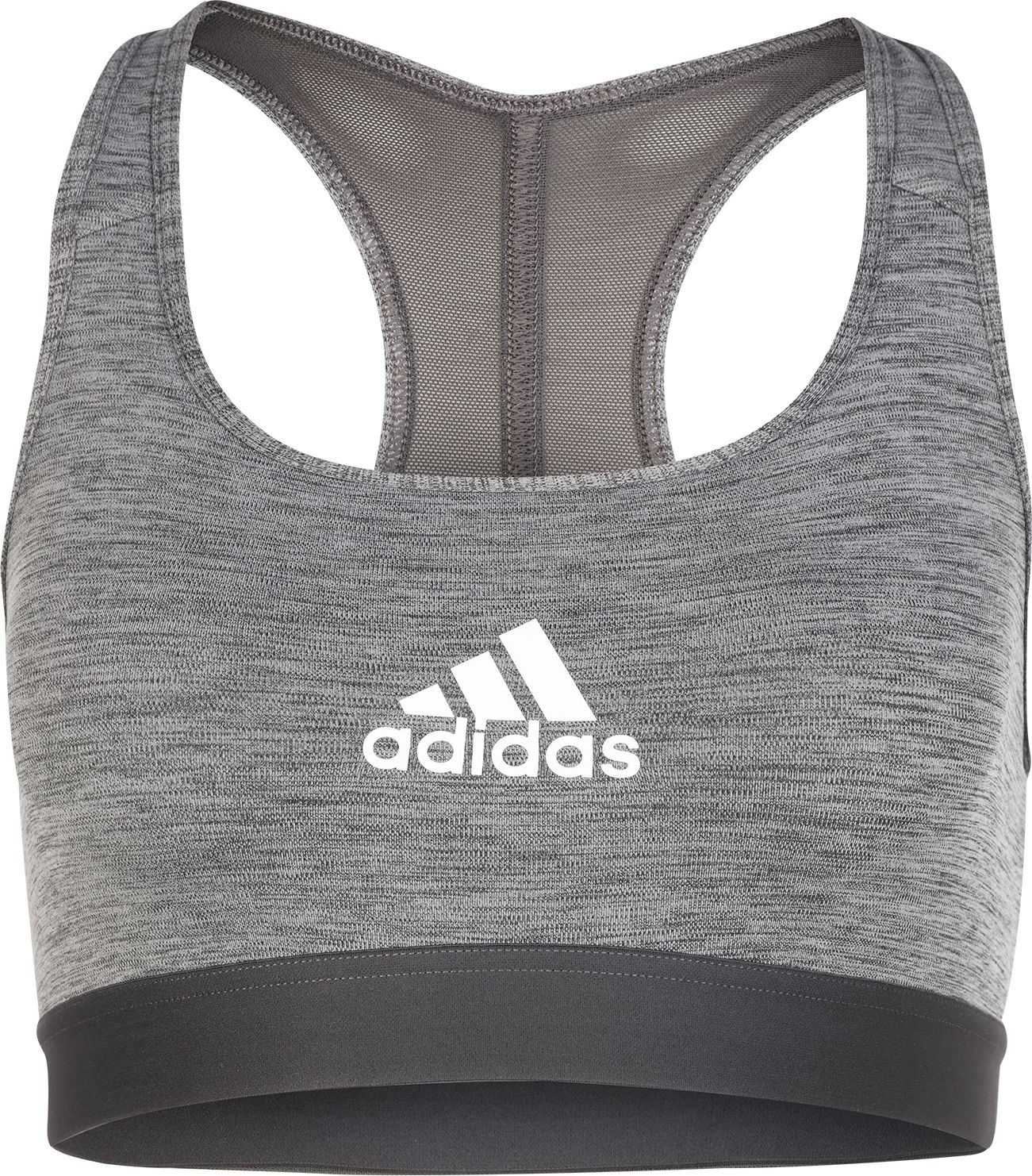 ADIDAS SPORTSWEAR Sportovní podprsenka tmavě šedá / šedý melír / bílá