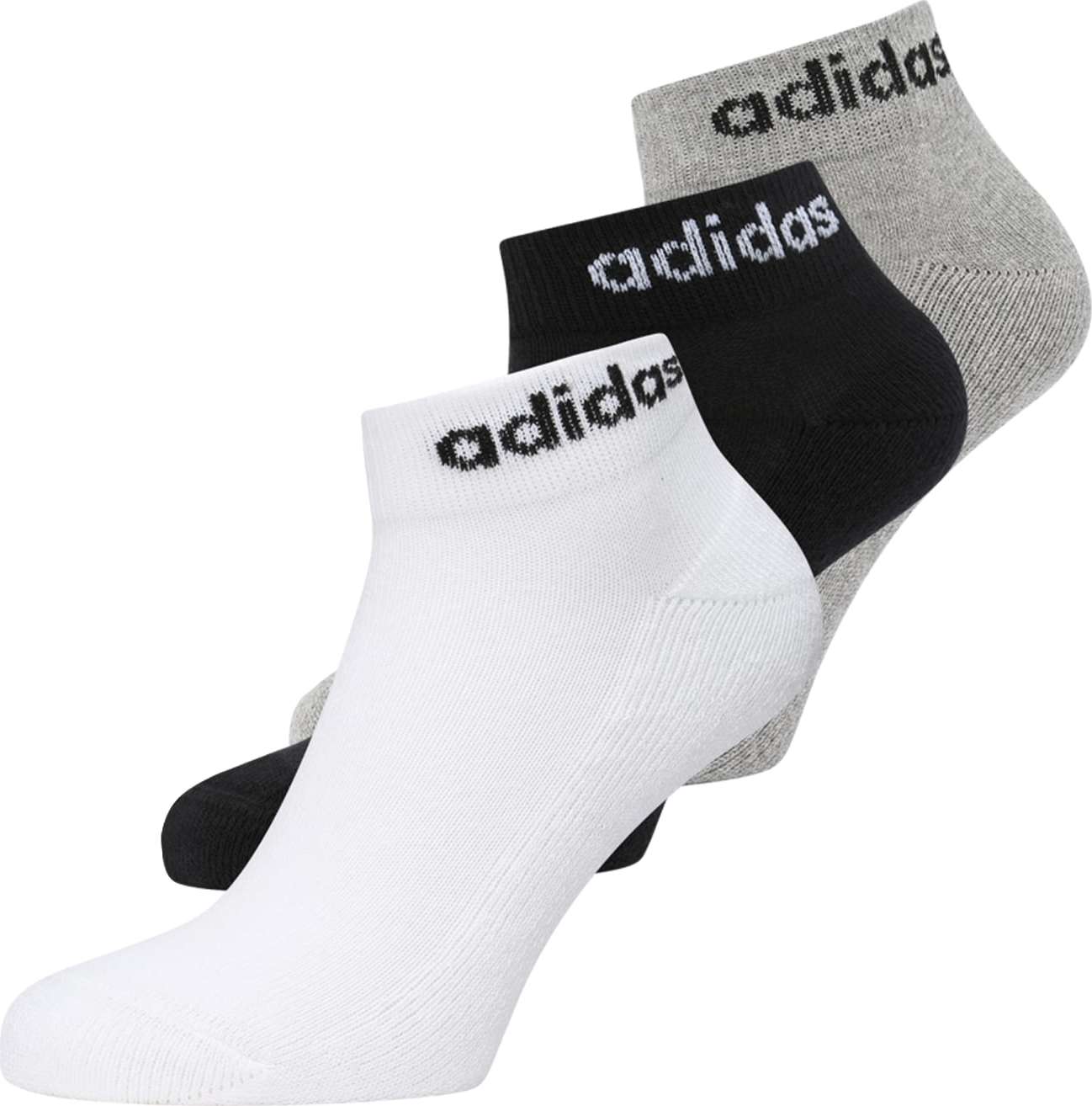 ADIDAS SPORTSWEAR Sportovní ponožky 'LIN' šedý melír / černá / bílá