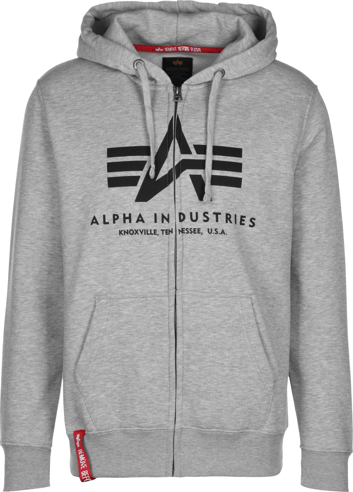 ALPHA INDUSTRIES Mikina šedá / červená / černá / bílá