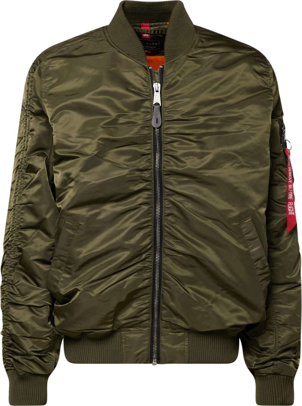 ALPHA INDUSTRIES Přechodná bunda olivová / červená