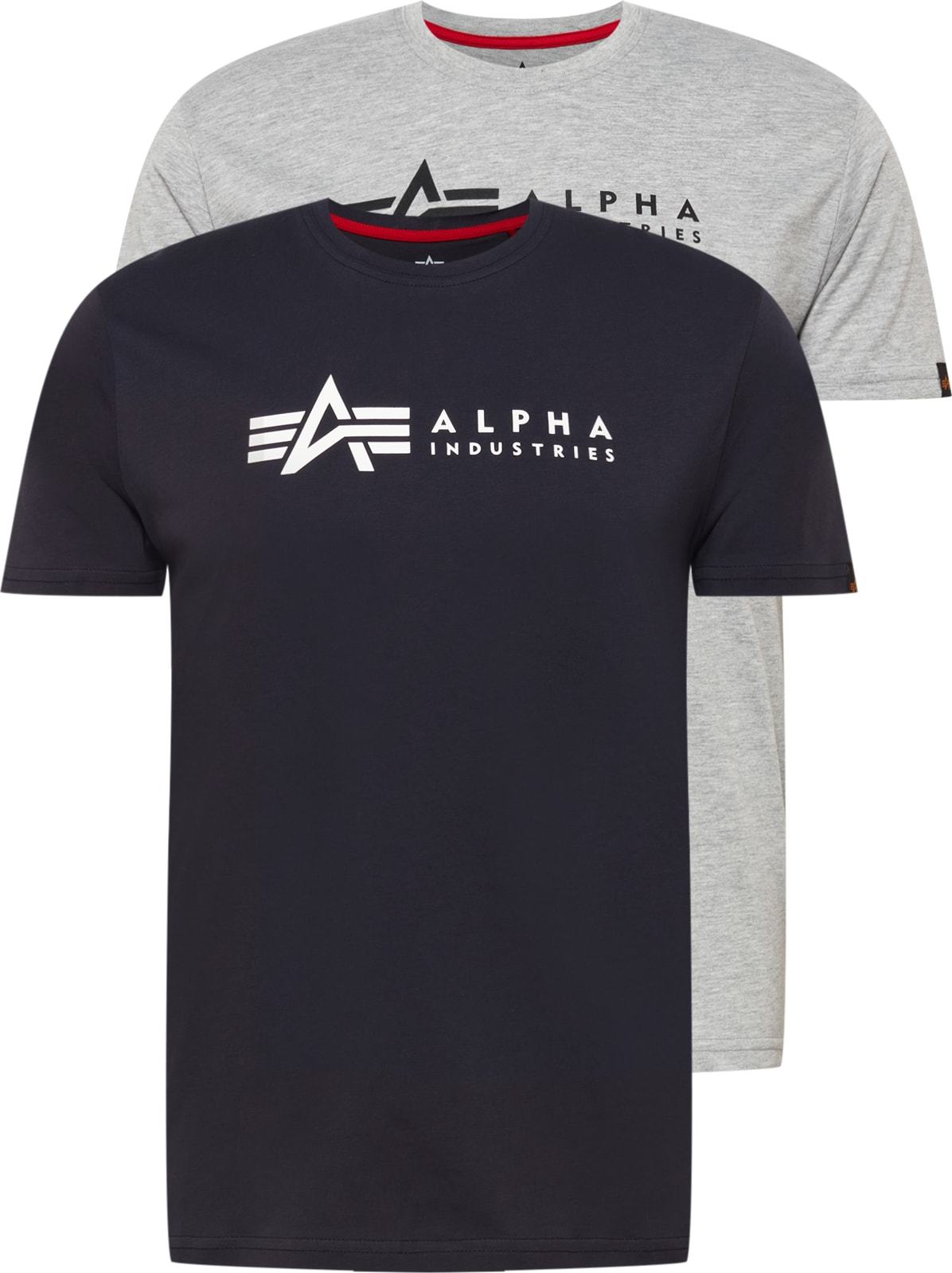 ALPHA INDUSTRIES Tričko námořnická modř / šedý melír / černá / bílá