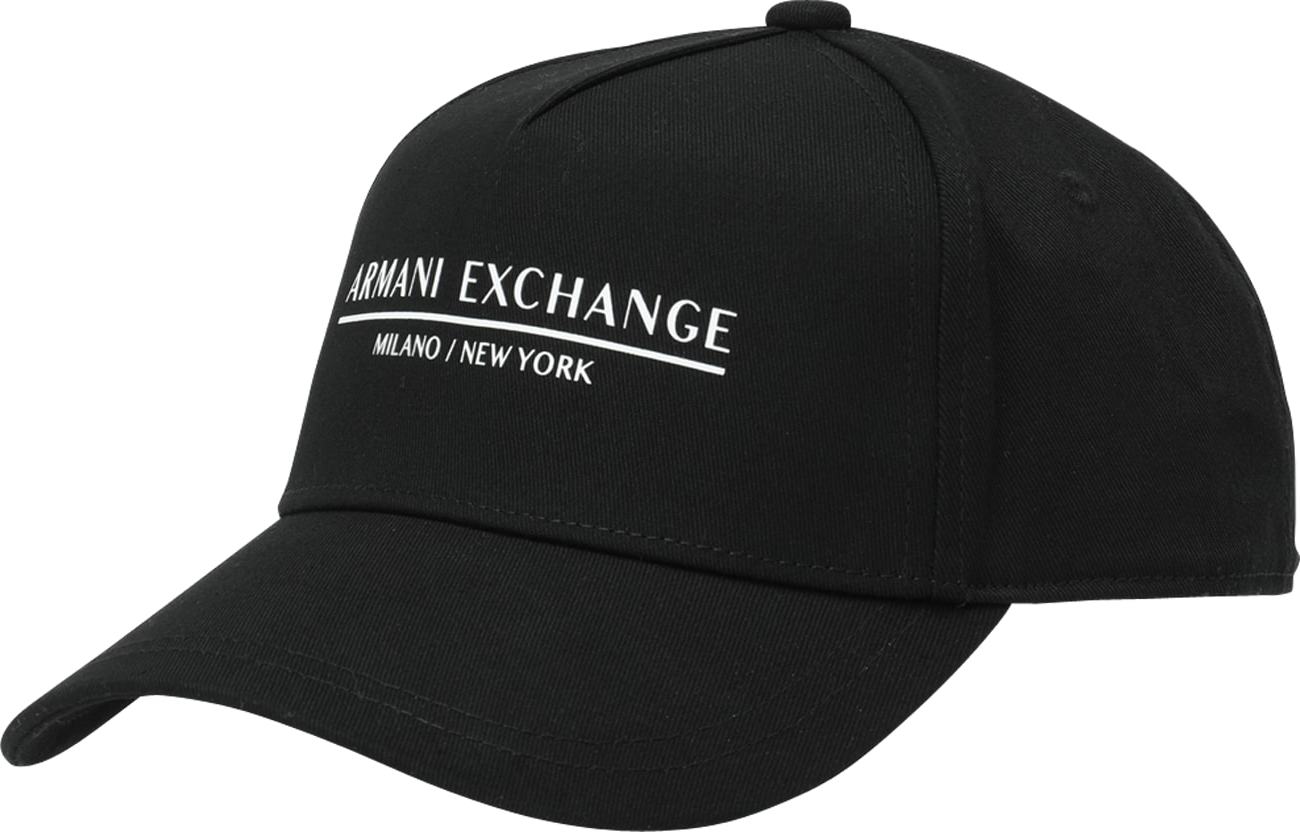 ARMANI EXCHANGE Kšiltovka černá / bílá