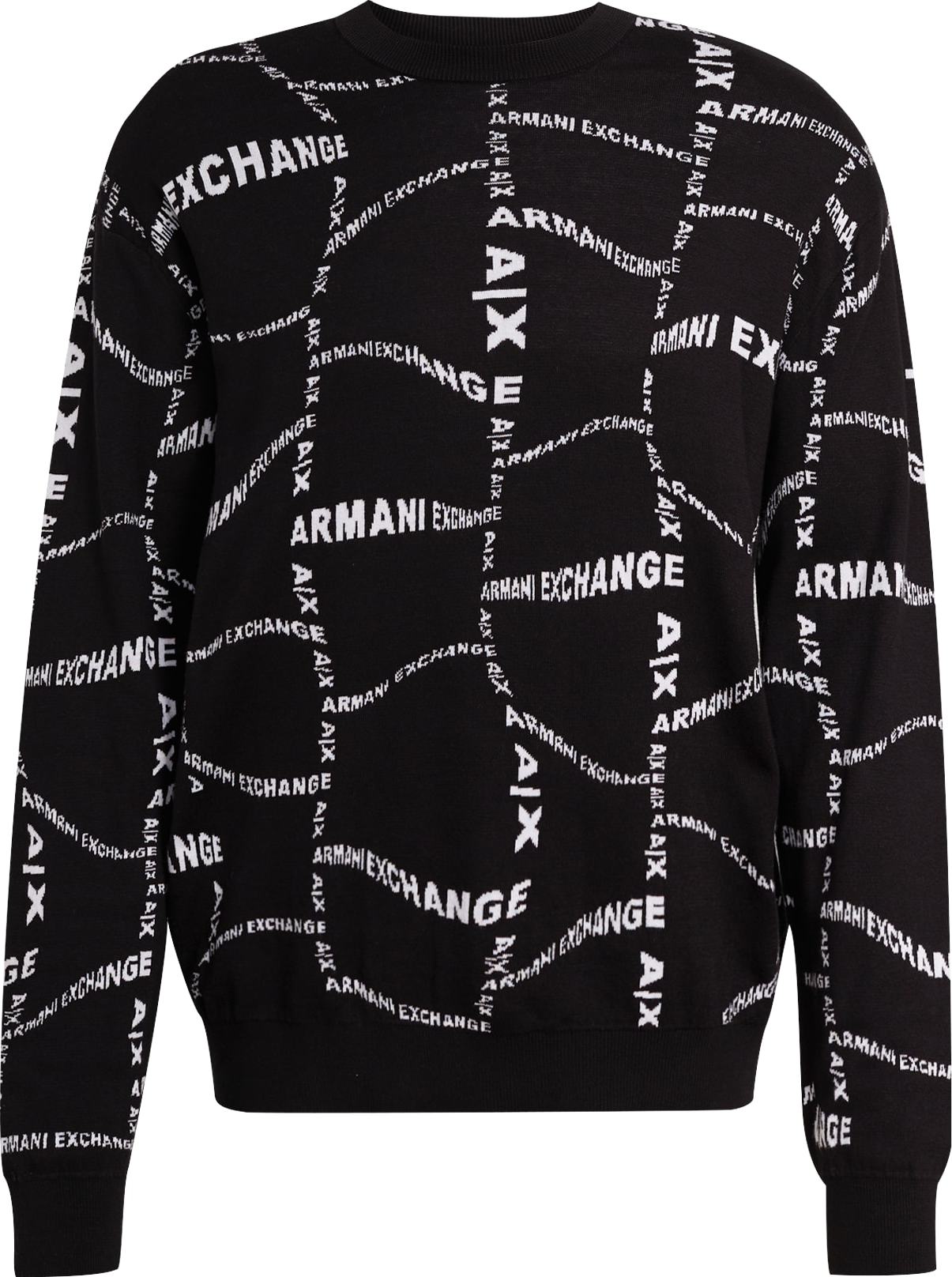 ARMANI EXCHANGE Svetr černá / bílá